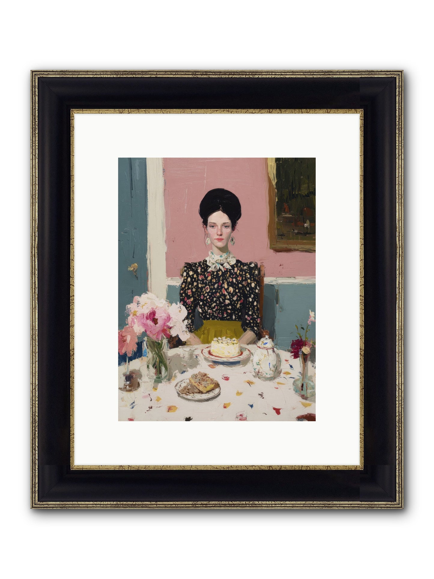 Time Steeped In Grace Framed Print - Black & Gold 9x12