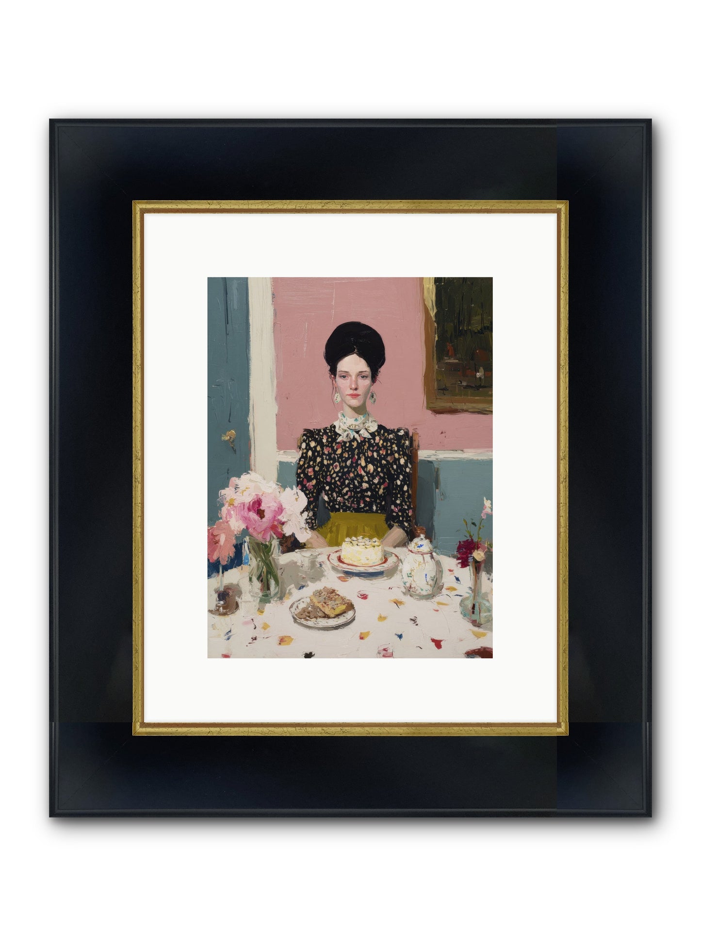 Time Steeped In Grace Framed Print - Wide Black w/Gold 9x12