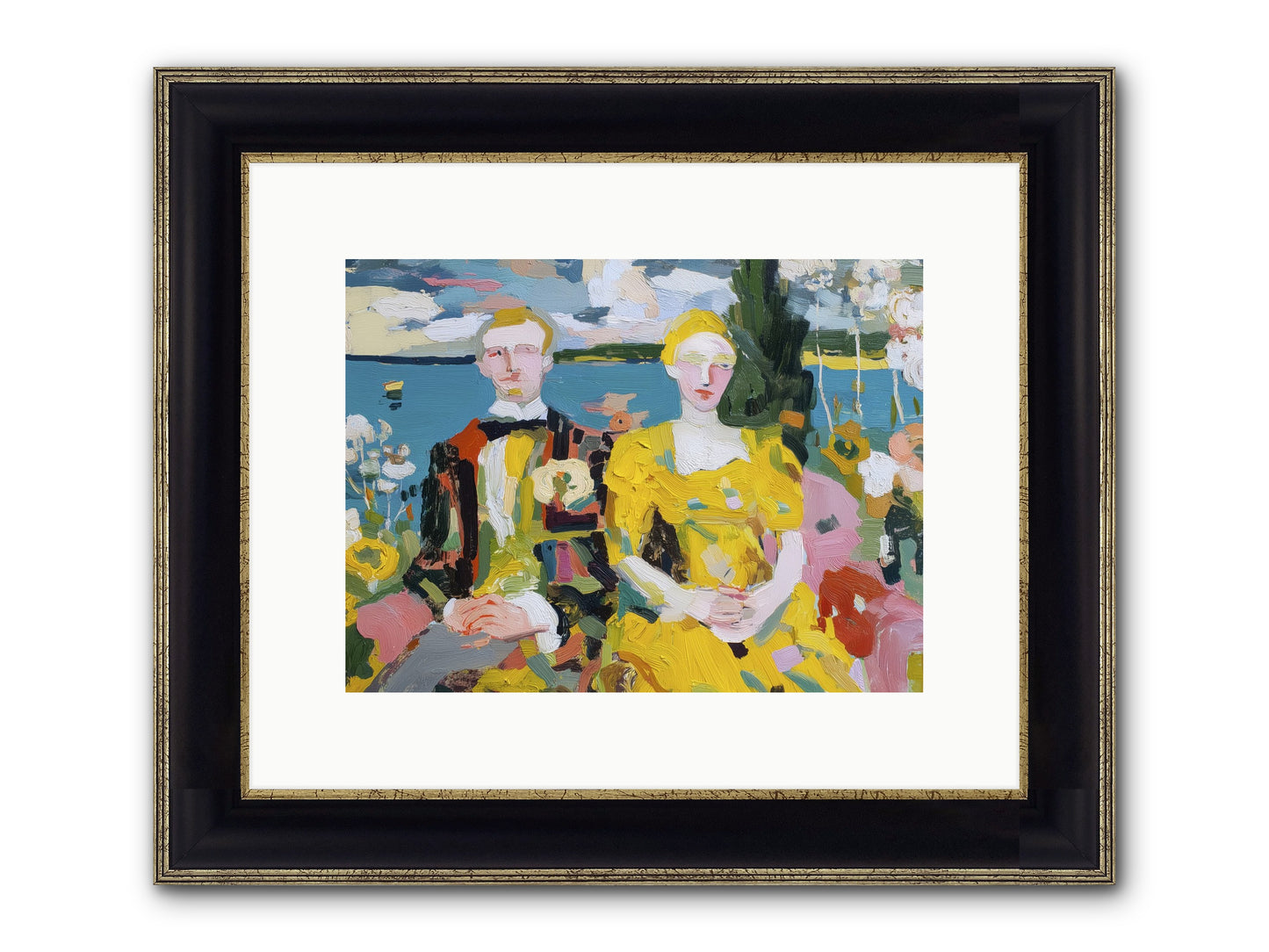 Timeless Together Framed Print - Black & Gold 12x9
