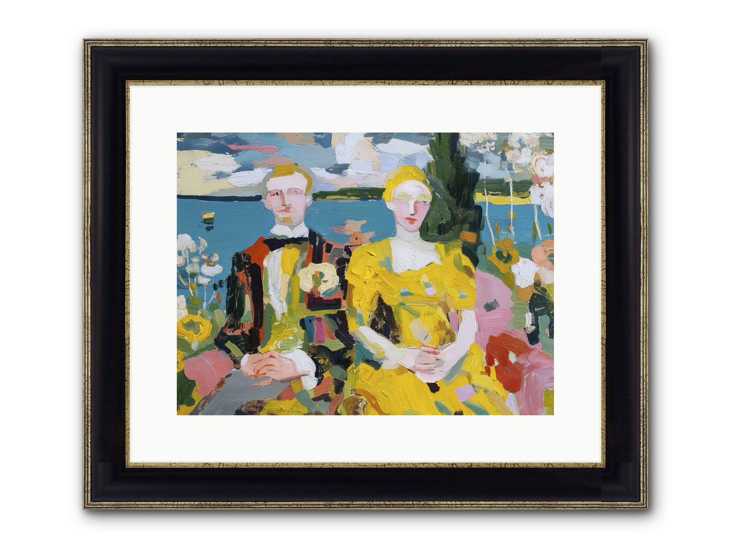 Timeless Together Framed Print - Black & Gold 16x12