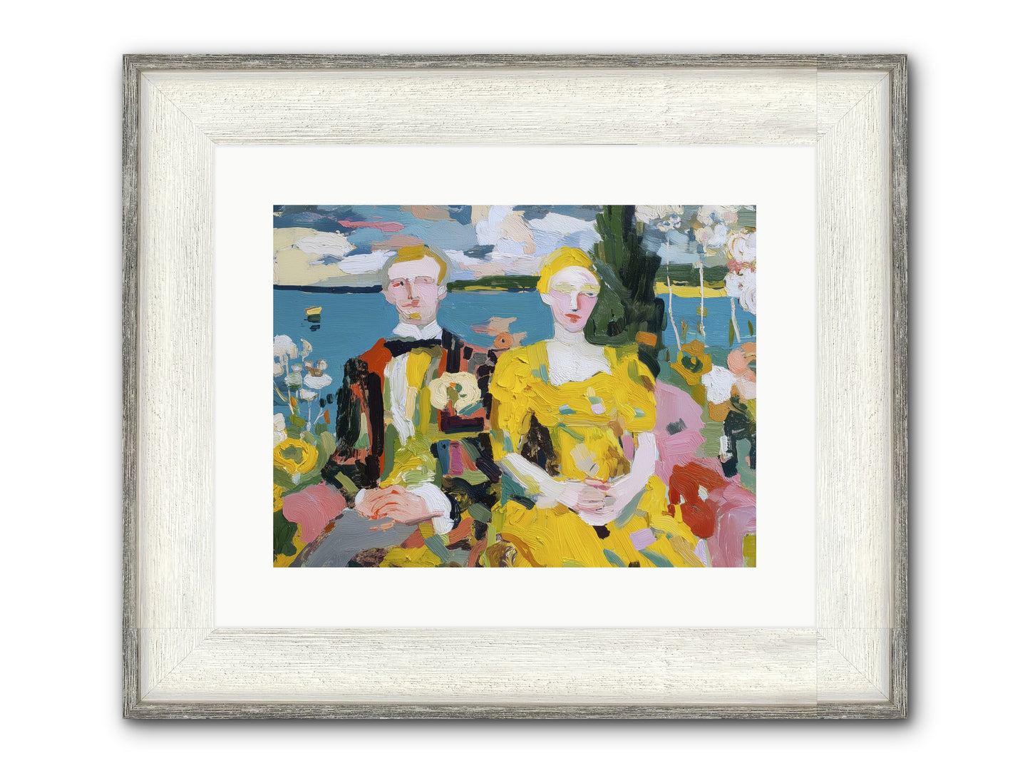 Timeless Together Framed Print - Driftwood White 16x12