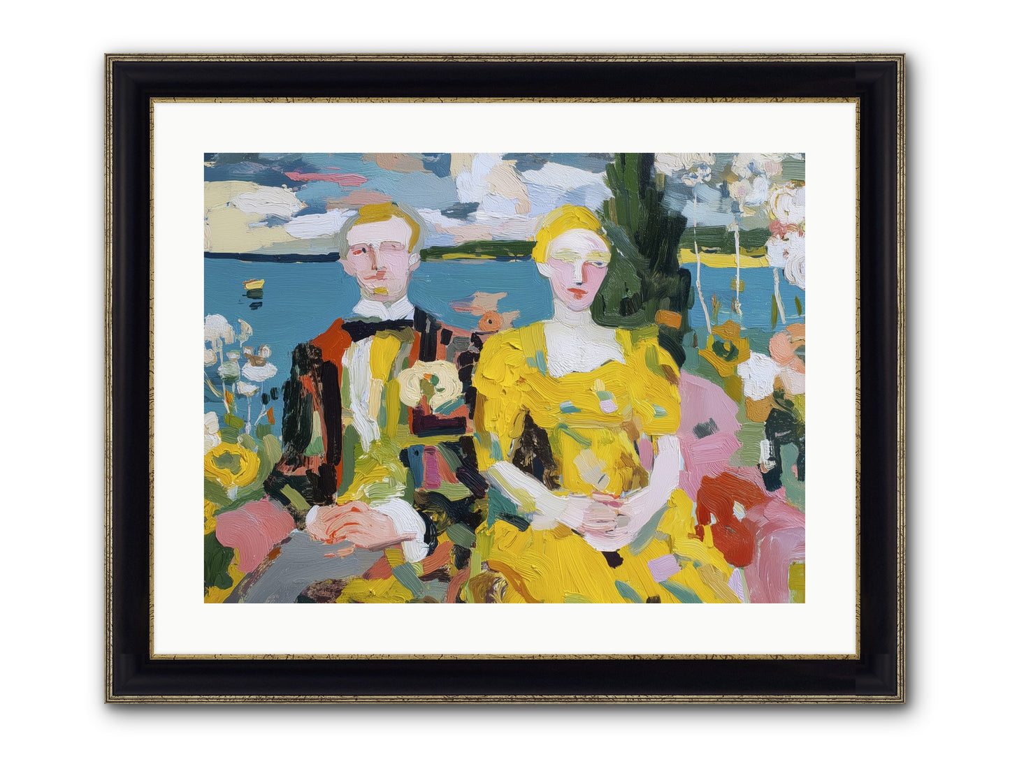 Timeless Together Framed Print - Black & Gold 24x18