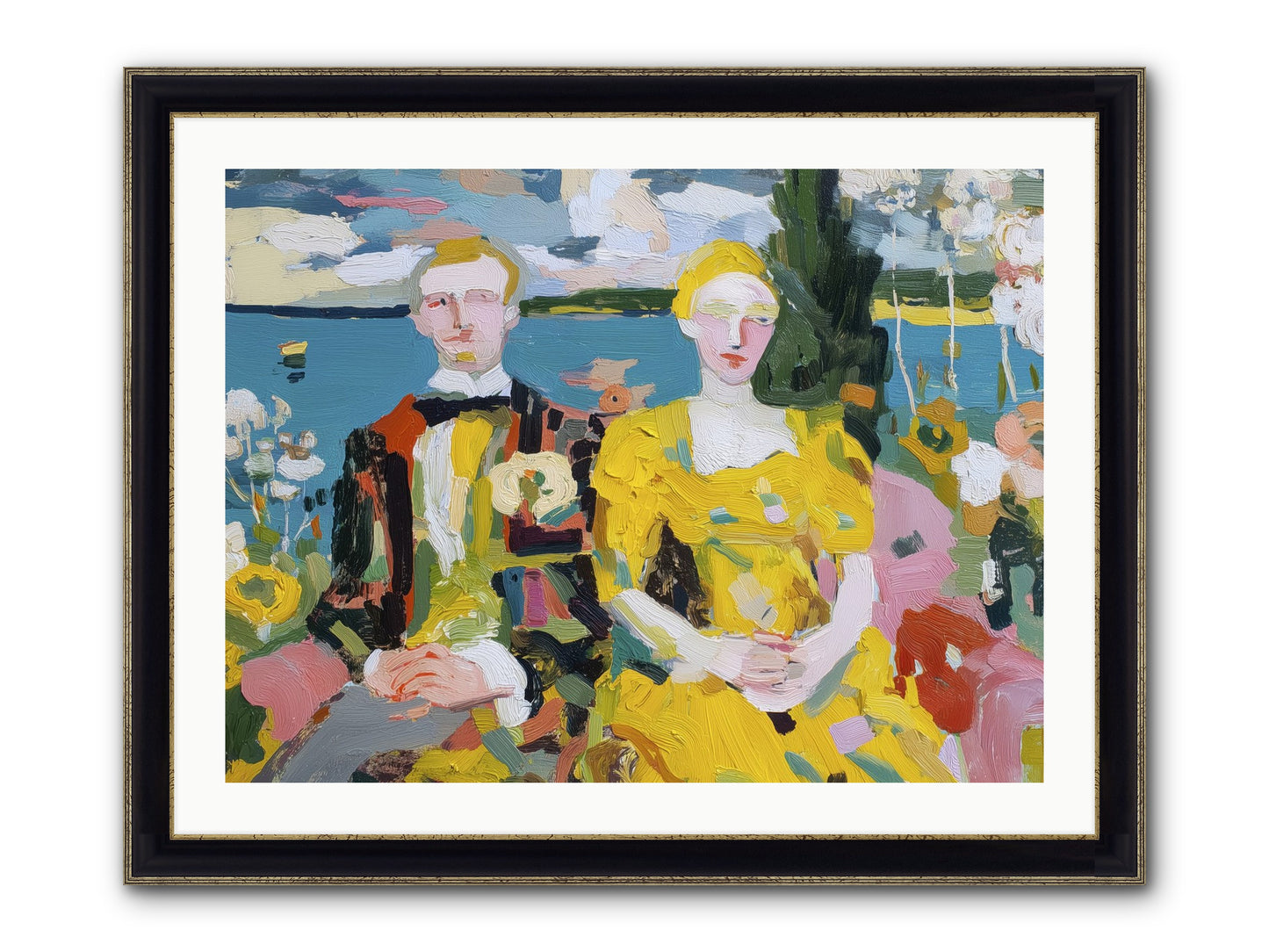 Timeless Together Framed Print - Black & Gold 32x24