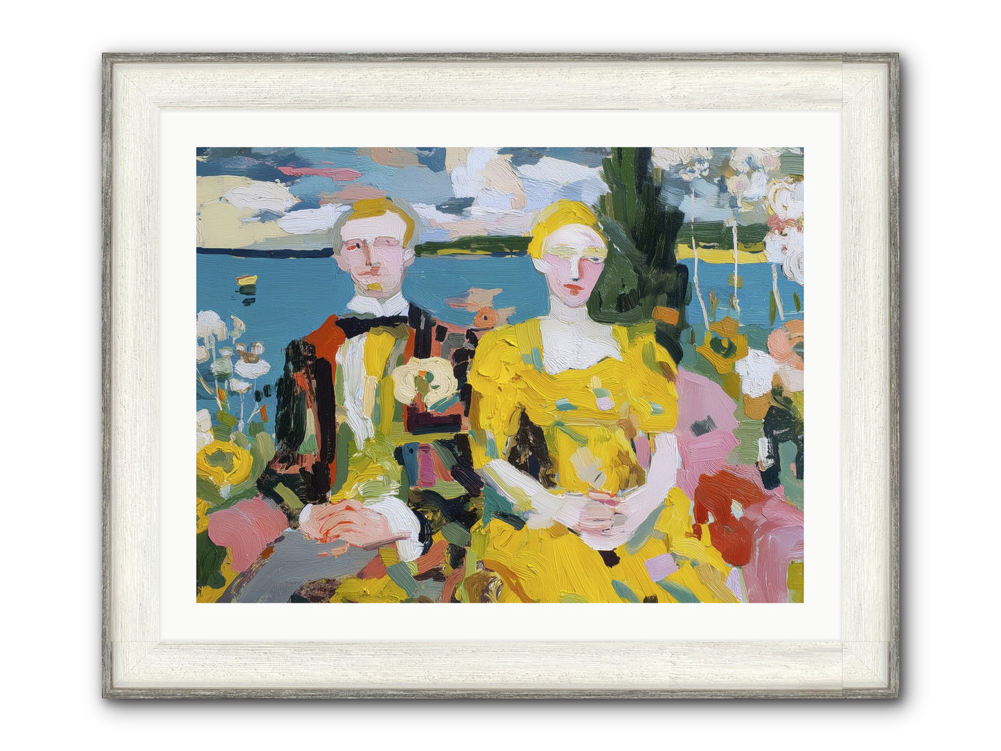 Timeless Together Framed Print - Driftwood White 32x24