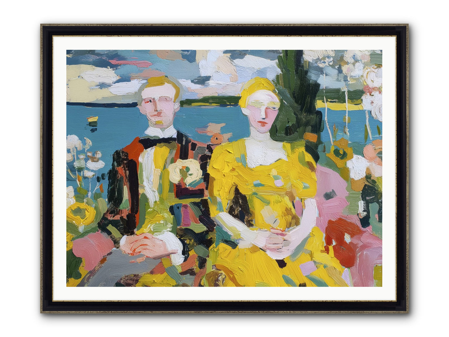 Timeless Together Framed Print - Black & Gold 48x36