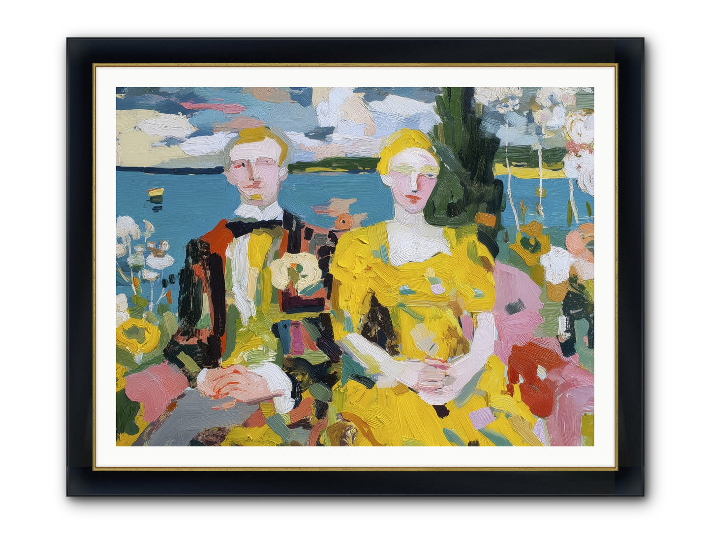 Timeless Together Framed Print - Wide Black w/Gold 48x36