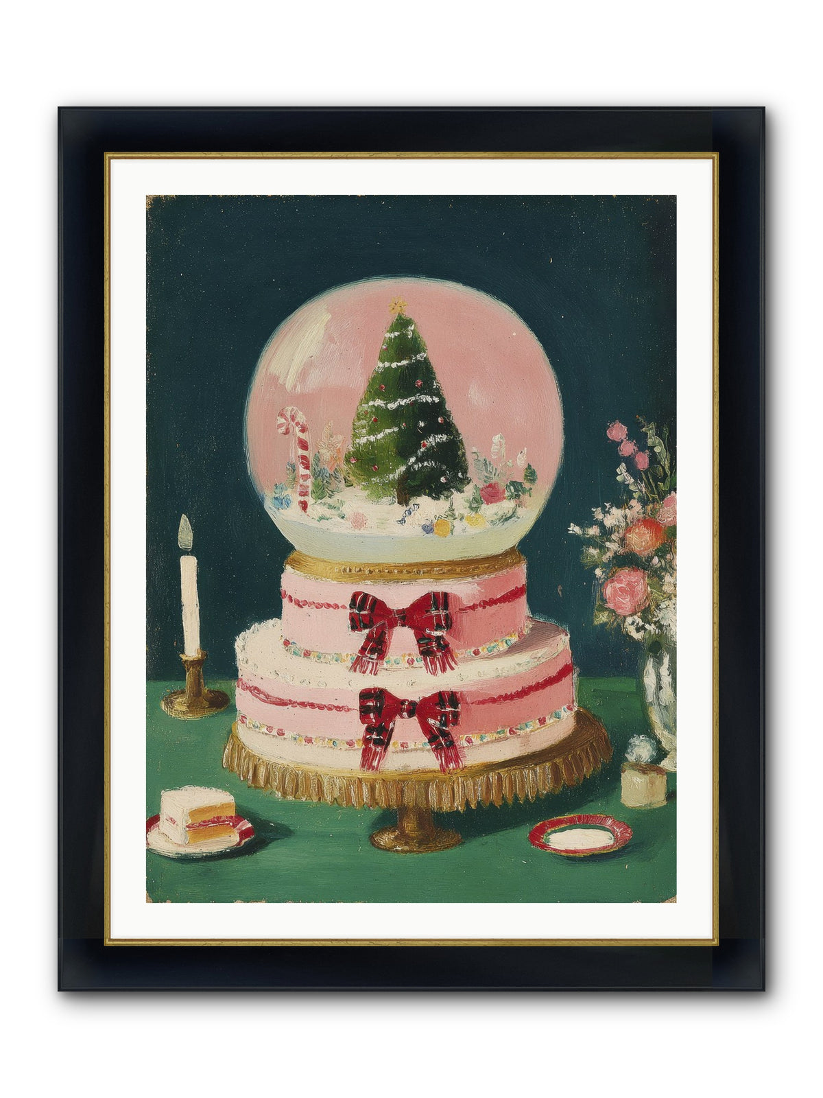 Tiny Magic Framed Print - Wide Black w/Gold 30x40