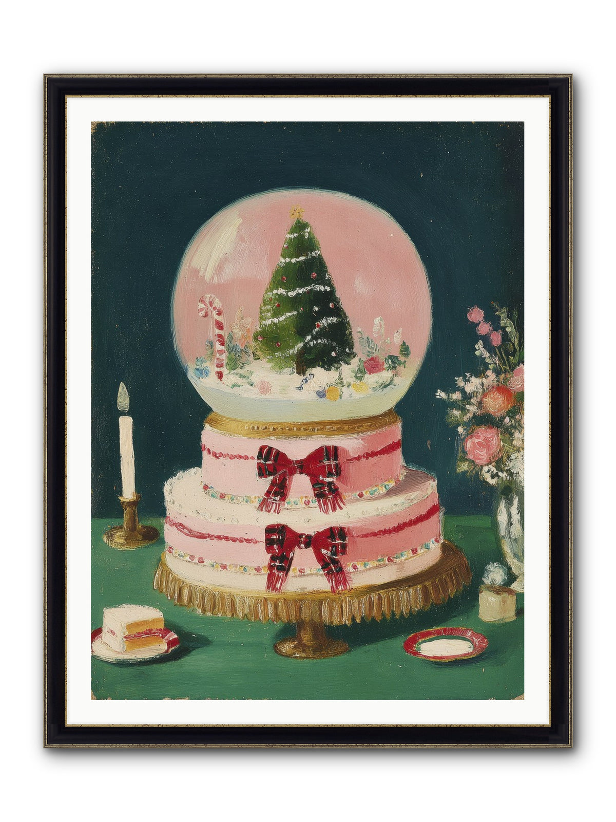 Tiny Magic Framed Print - Black & Gold 36x48