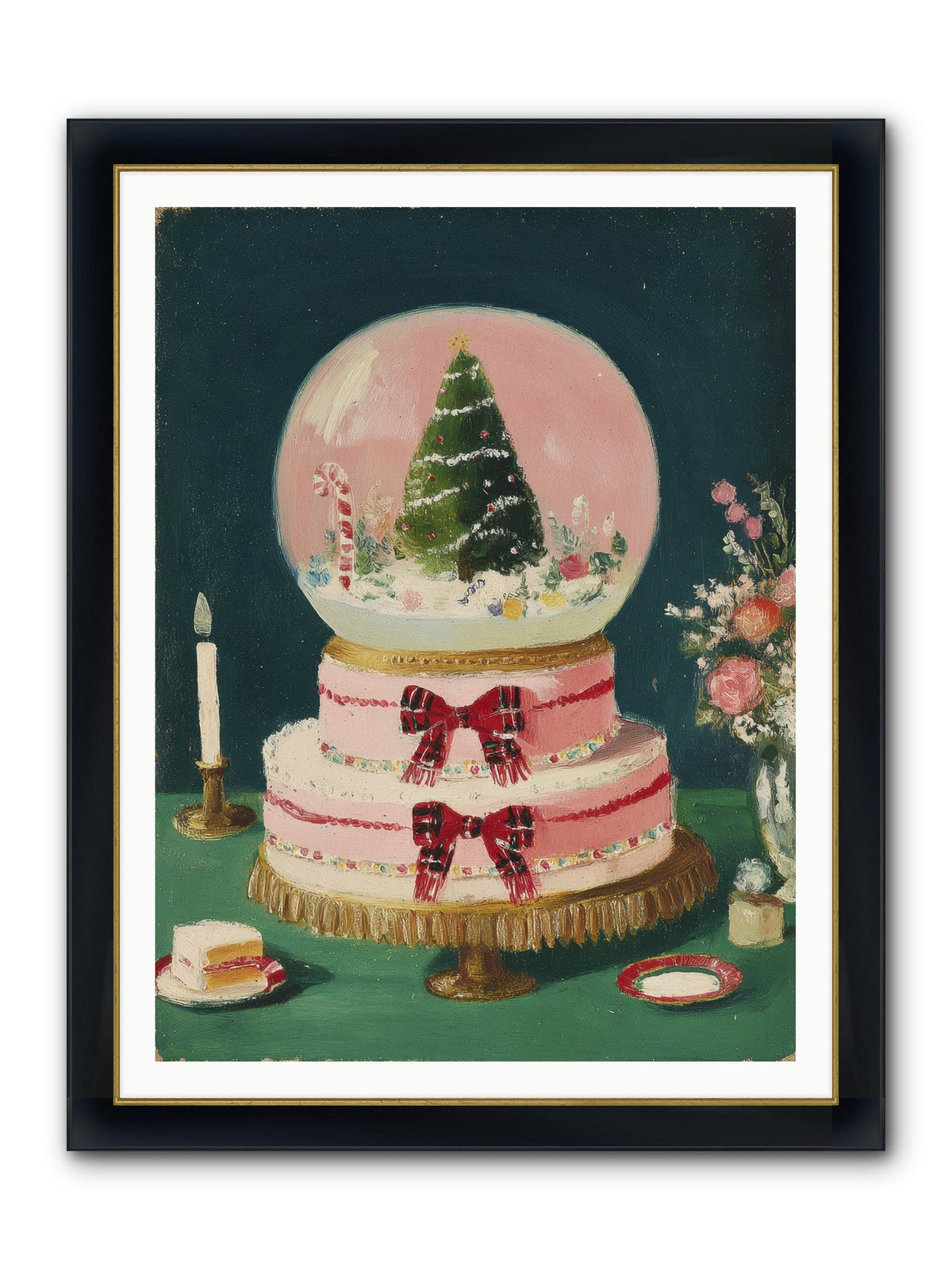 Tiny Magic Framed Print - Wide Black w/Gold 36x48