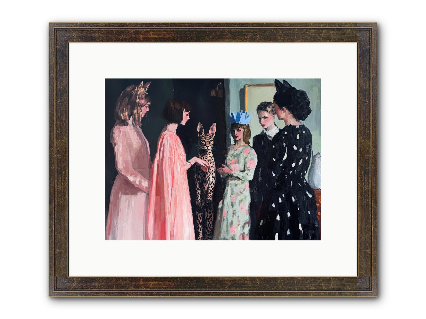 Traces In Light Framed Print - Slimwoods Black/Gold 12x9