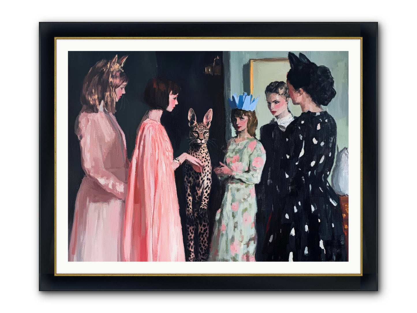 Traces In Light Framed Print - Wide Black w/Gold 48x36