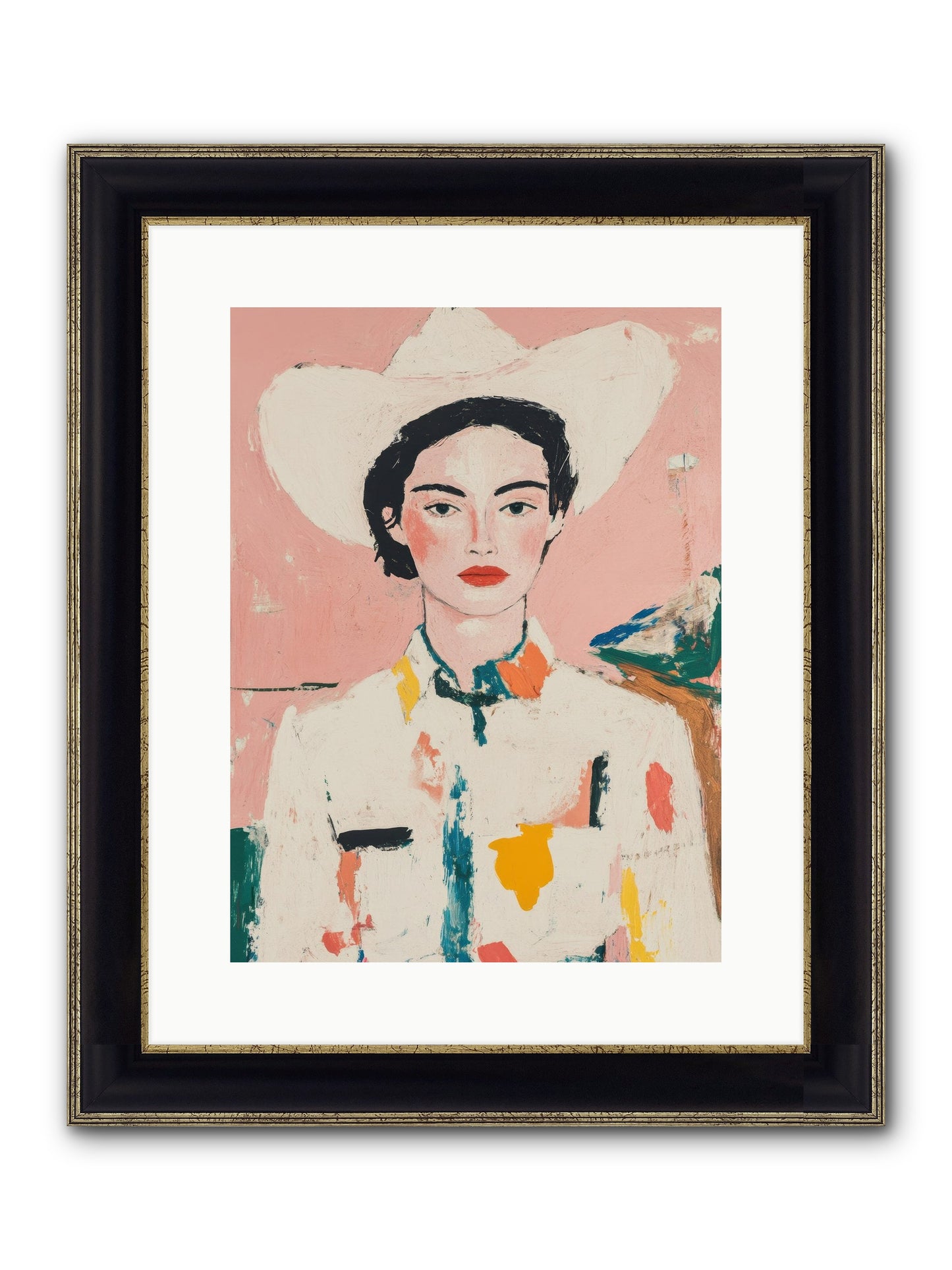 Trail Boss Framed Print - Black & Gold 12x16