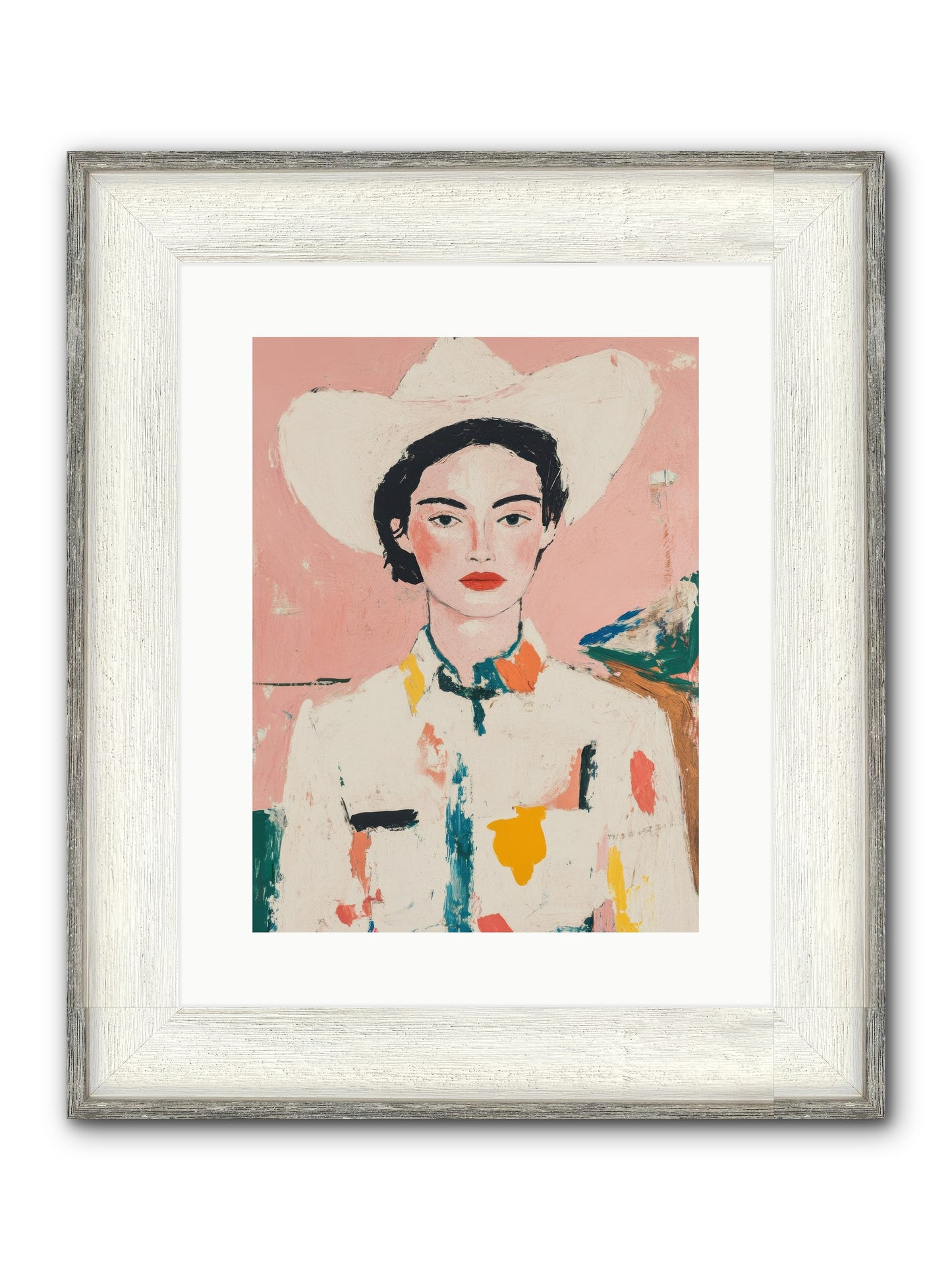 Trail Boss Framed Print - Driftwood White 12x16