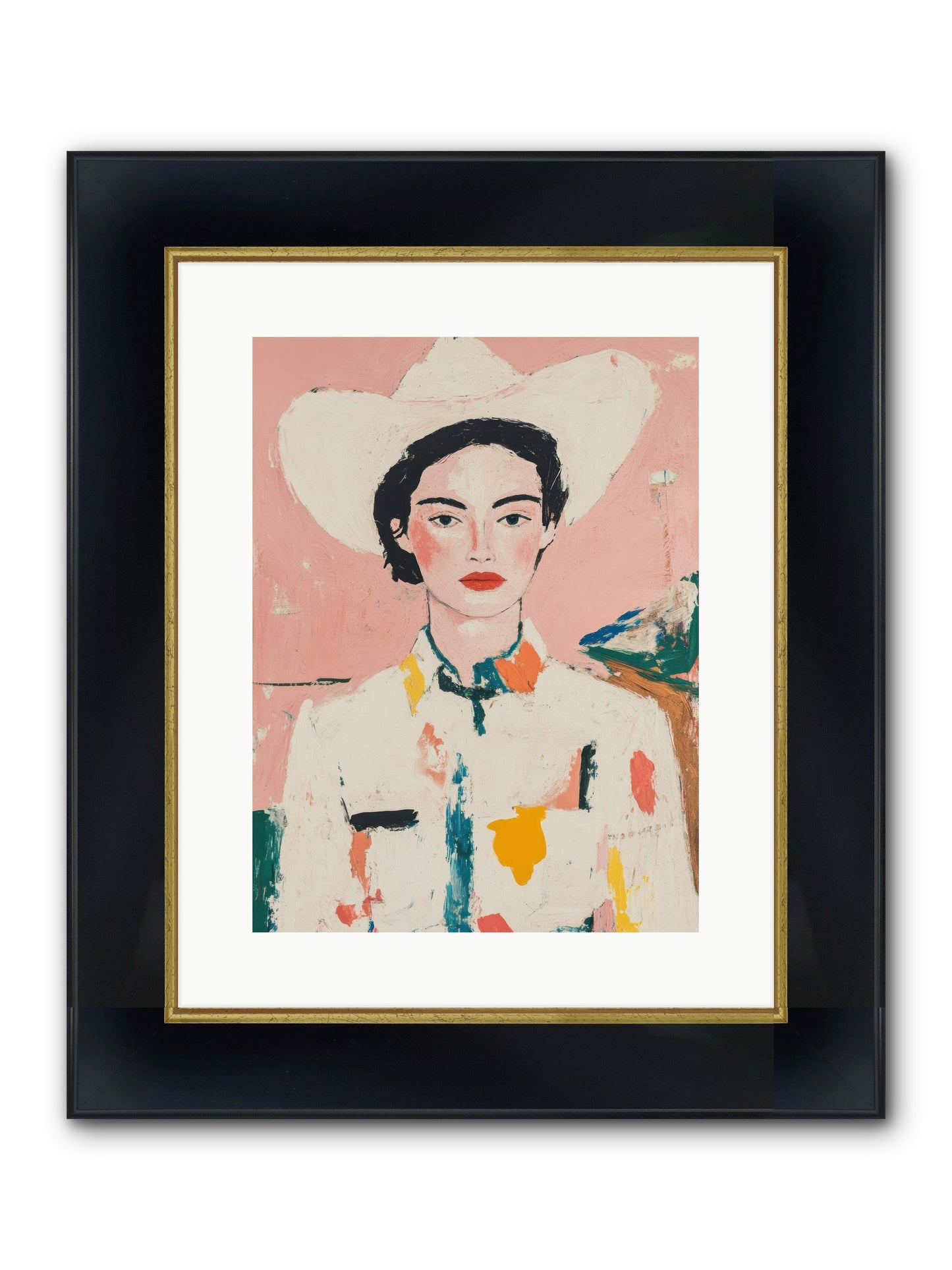 Trail Boss Framed Print - Wide Black w/Gold 12x16
