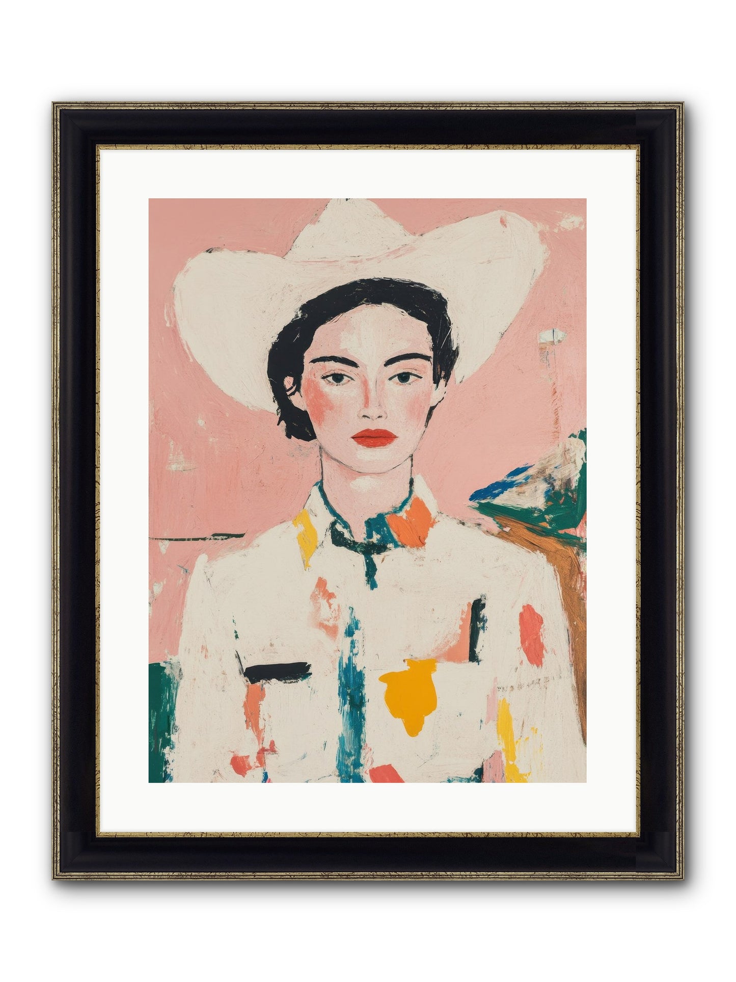 Trail Boss Framed Print - Black & Gold 18x24