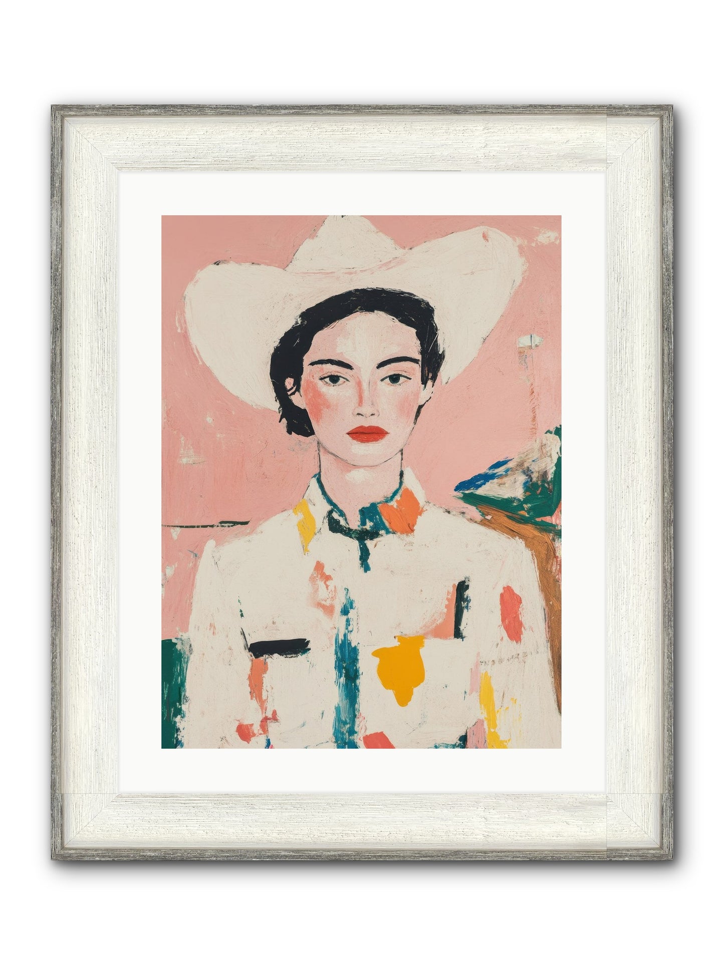 Trail Boss Framed Print - Driftwood White 18x24