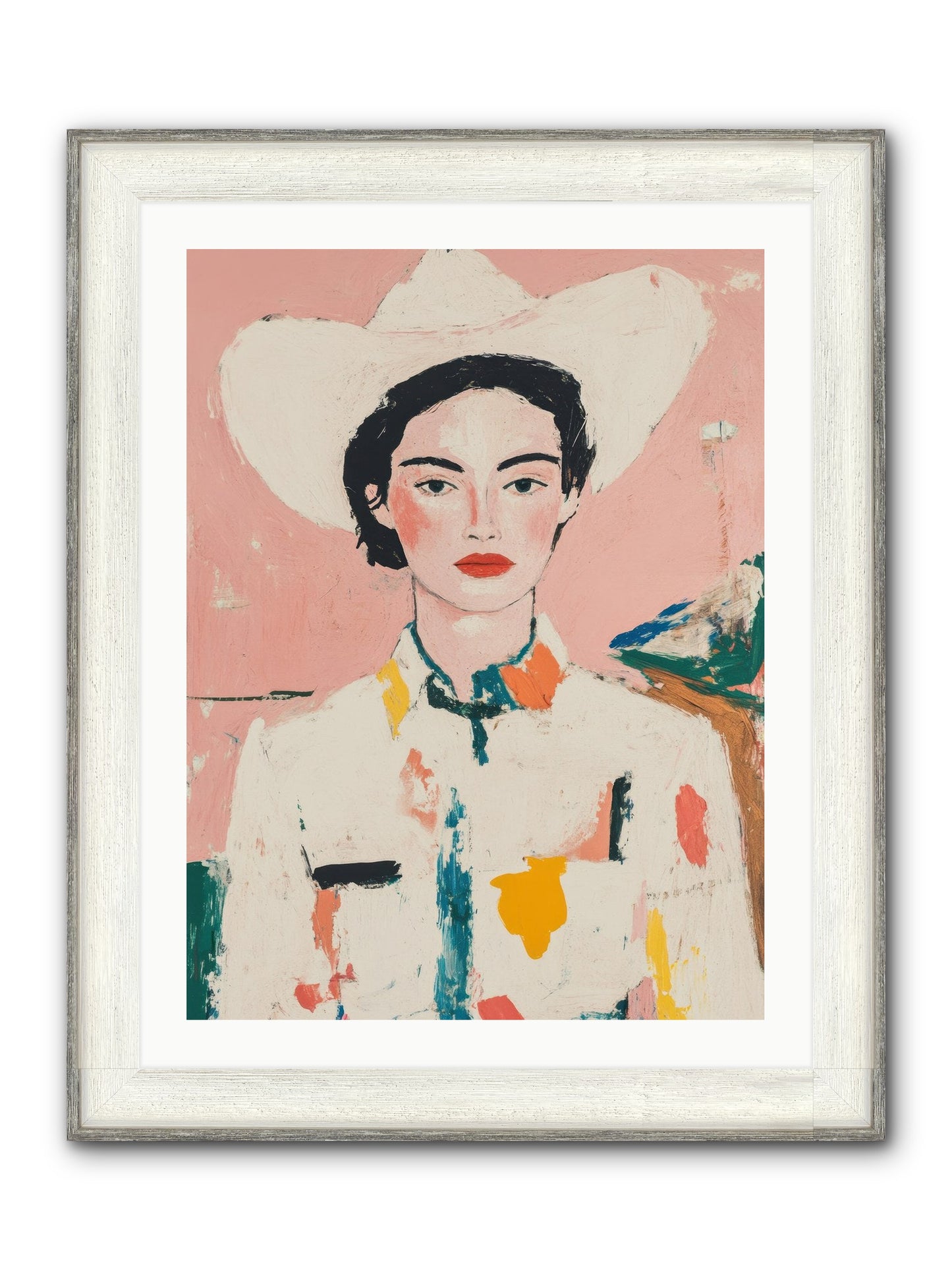 Trail Boss Framed Print - Driftwood White 24x32