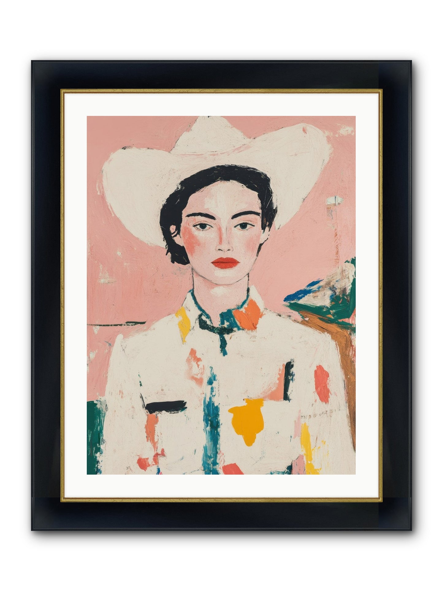 Trail Boss Framed Print - Wide Black w/Gold 24x32
