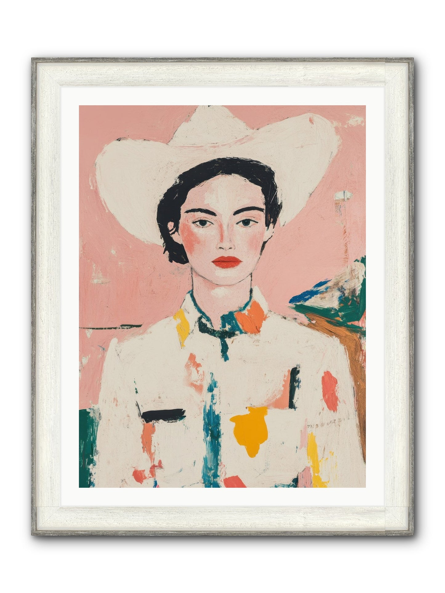 Trail Boss Framed Print - Driftwood White 30x40