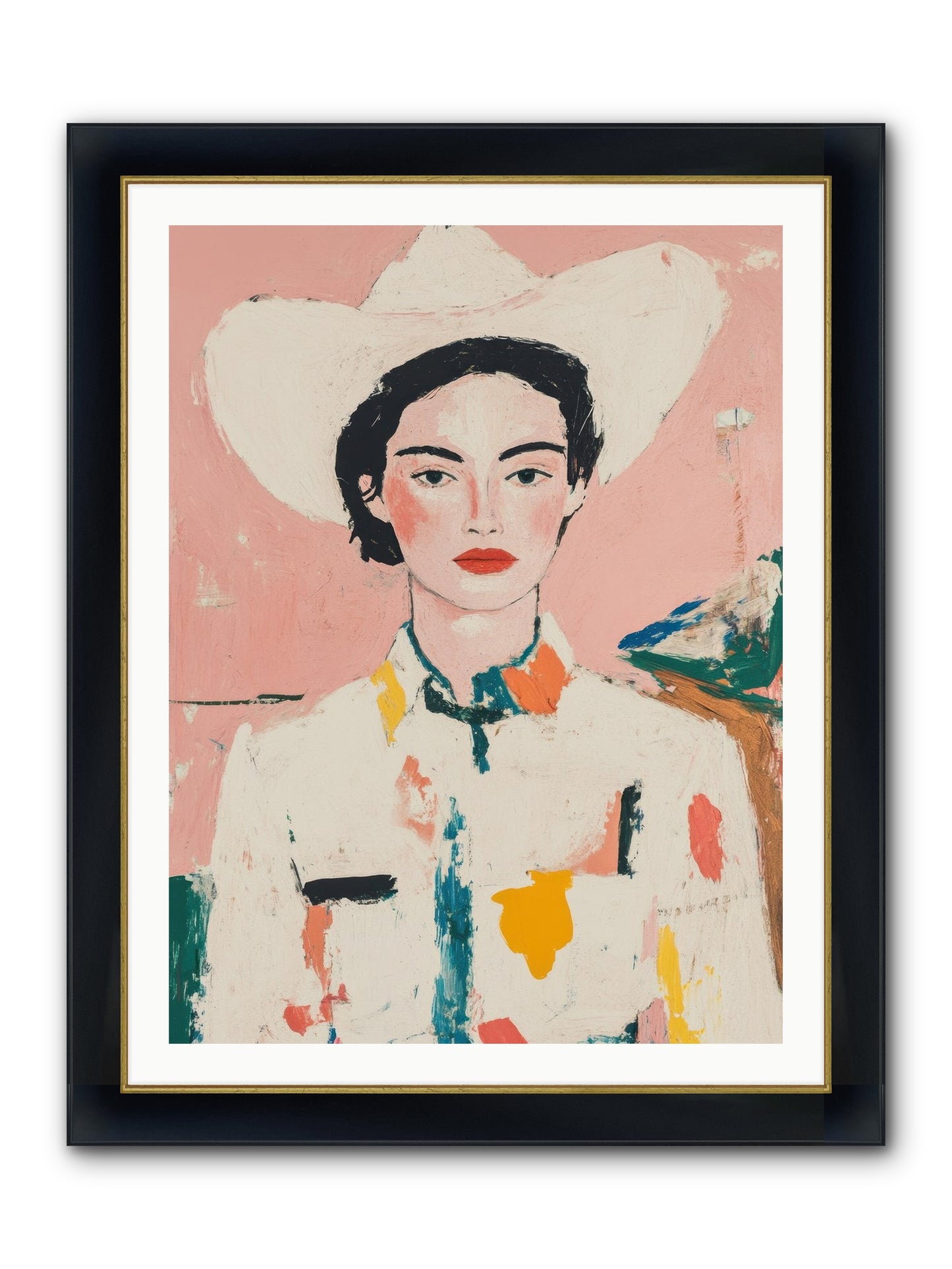Trail Boss Framed Print - Wide Black w/Gold 30x40