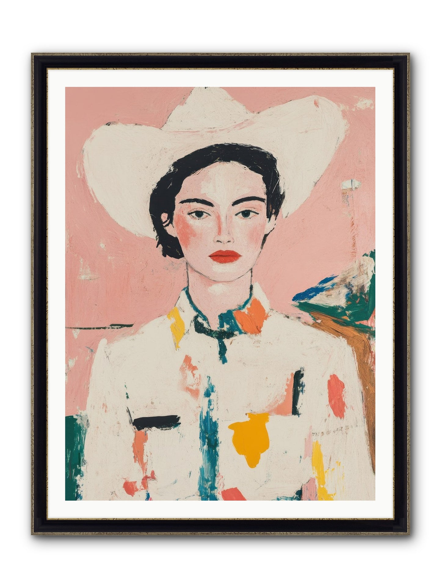 Trail Boss Framed Print - Black & Gold 36x48