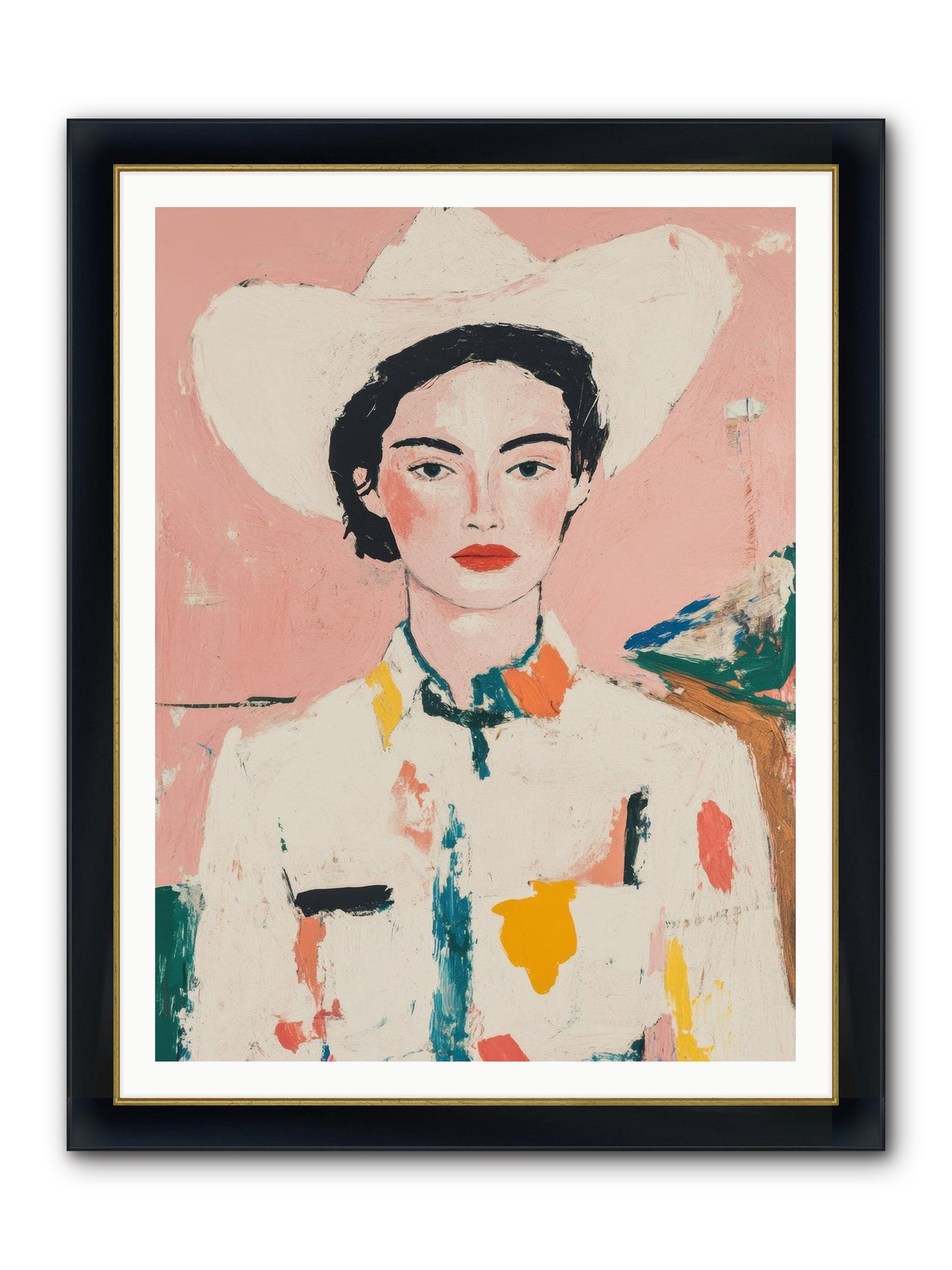 Trail Boss Framed Print - Wide Black w/Gold 36x48