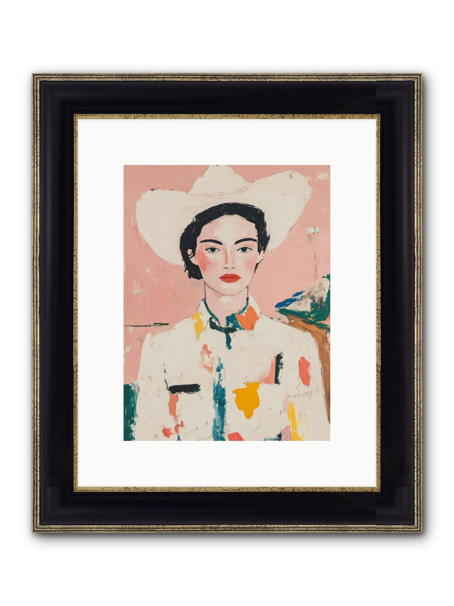 Trail Boss Framed Print - Black & Gold 9x12
