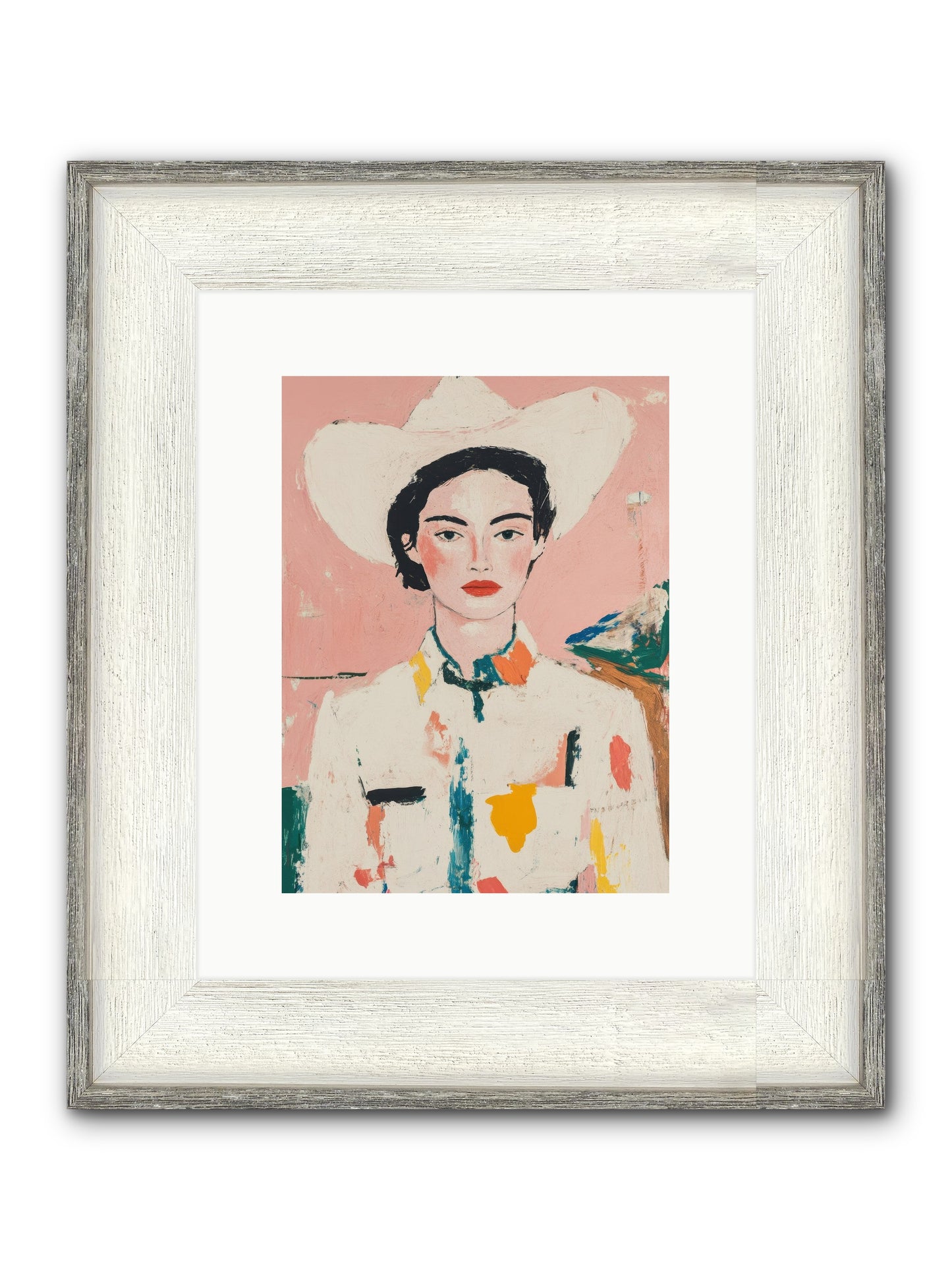 Trail Boss Framed Print - Driftwood White 9x12