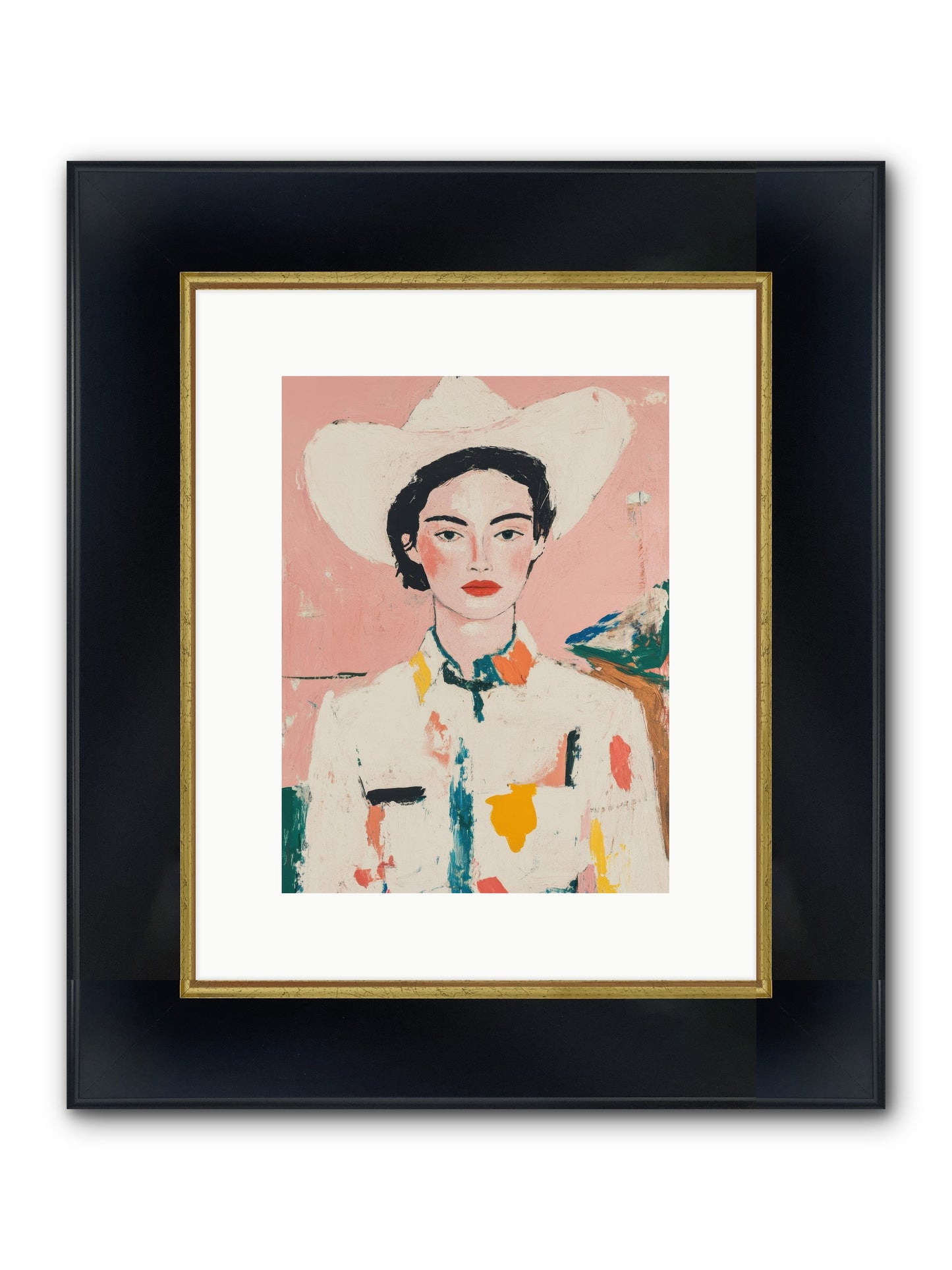 Trail Boss Framed Print - Wide Black w/Gold 9x12