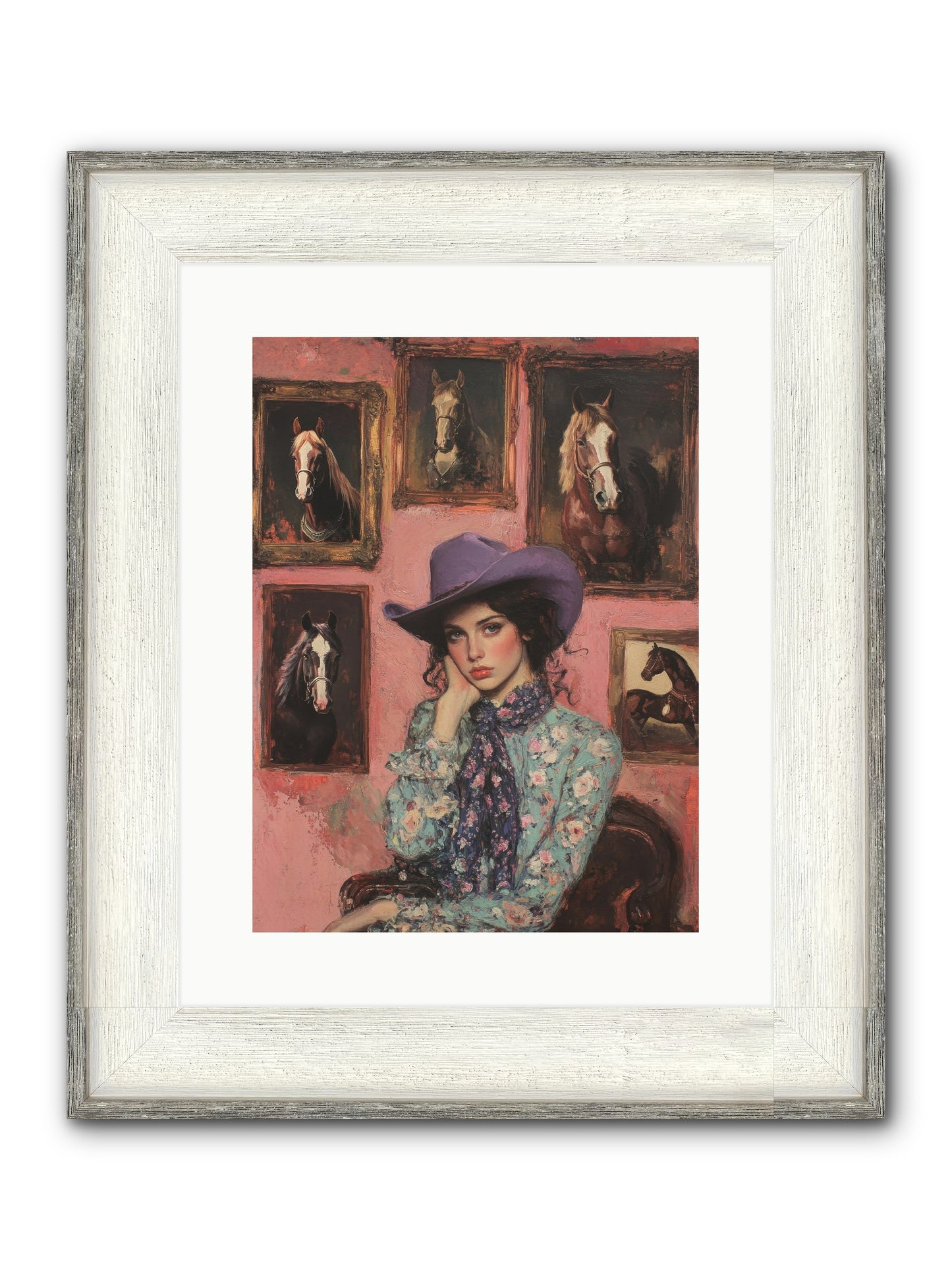 Trail Boss Tess Framed Print - Driftwood White 12x16