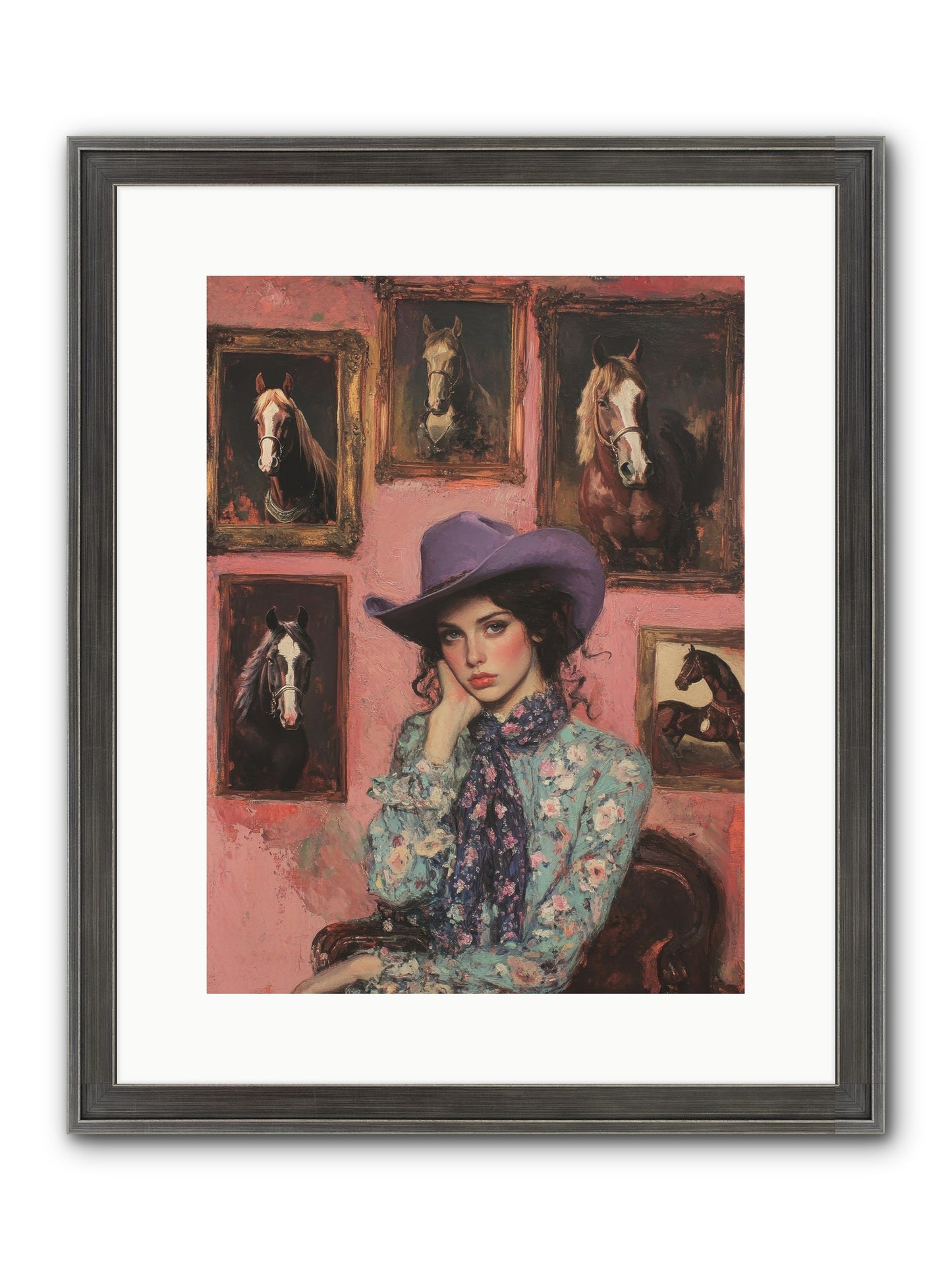 Trail Boss Tess Framed Print - Slimwoods Black/Silver 12x16