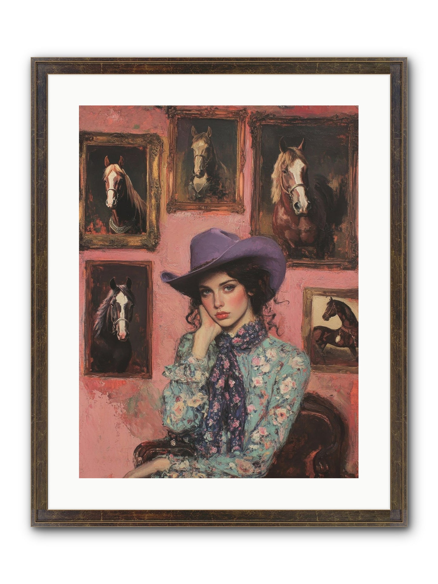 Trail Boss Tess Framed Print - Slimwoods Black/Gold 18x24