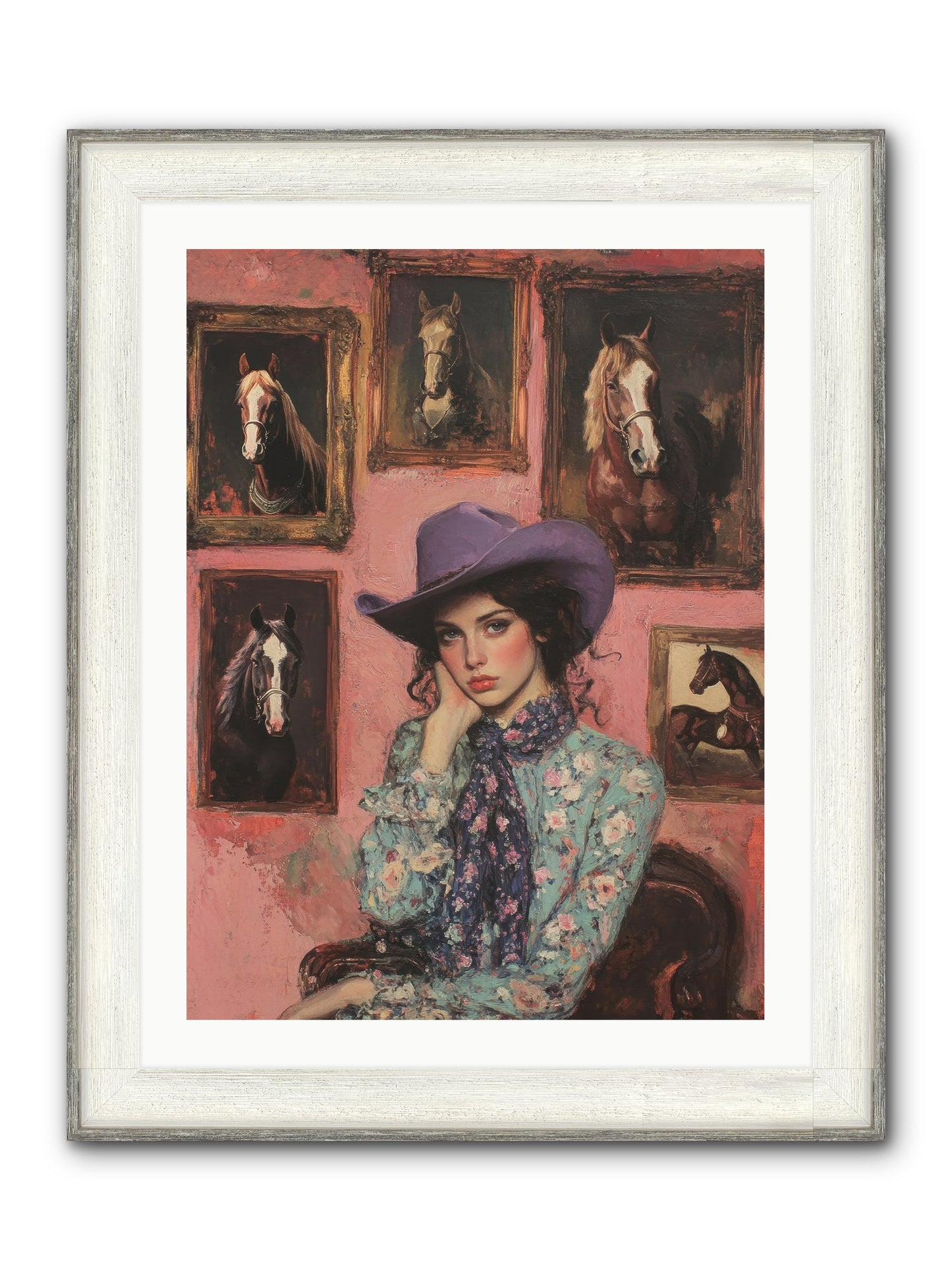 Trail Boss Tess Framed Print - Driftwood White 24x32