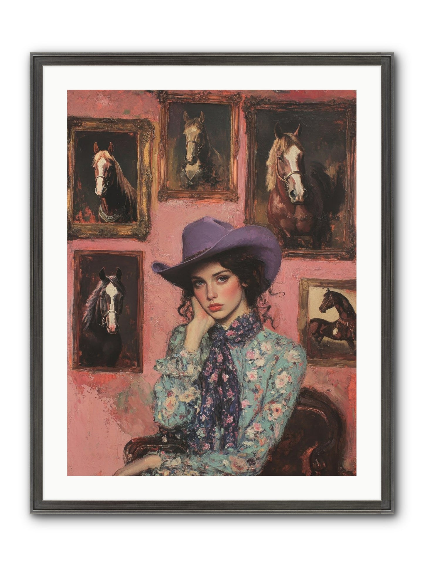 Trail Boss Tess Framed Print - Slimwoods Black/Silver 24x32