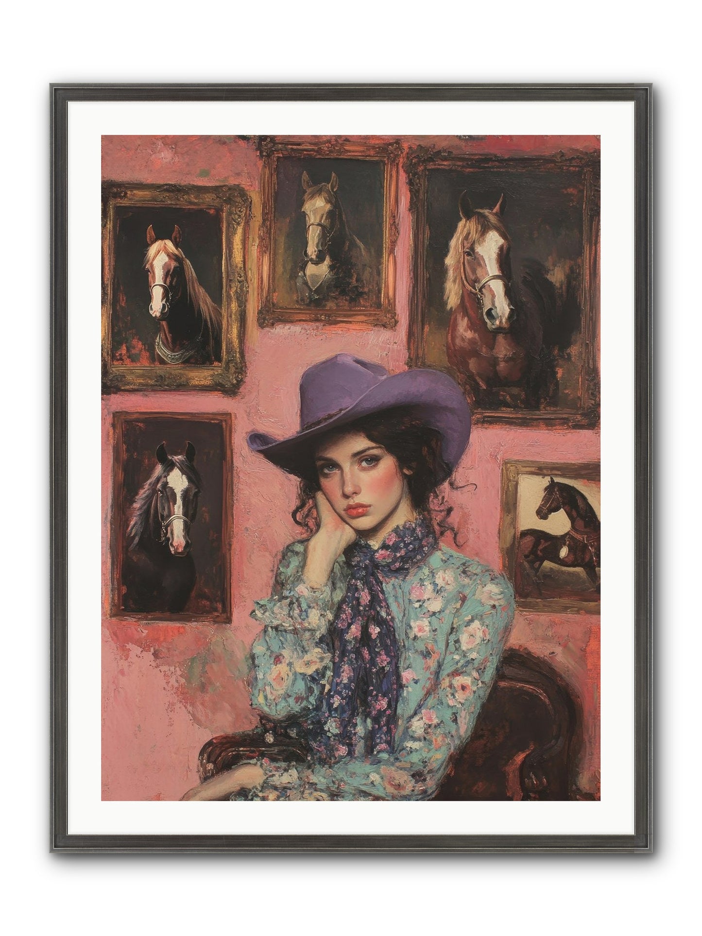 Trail Boss Tess Framed Print - Slimwoods Black/Silver 30x40