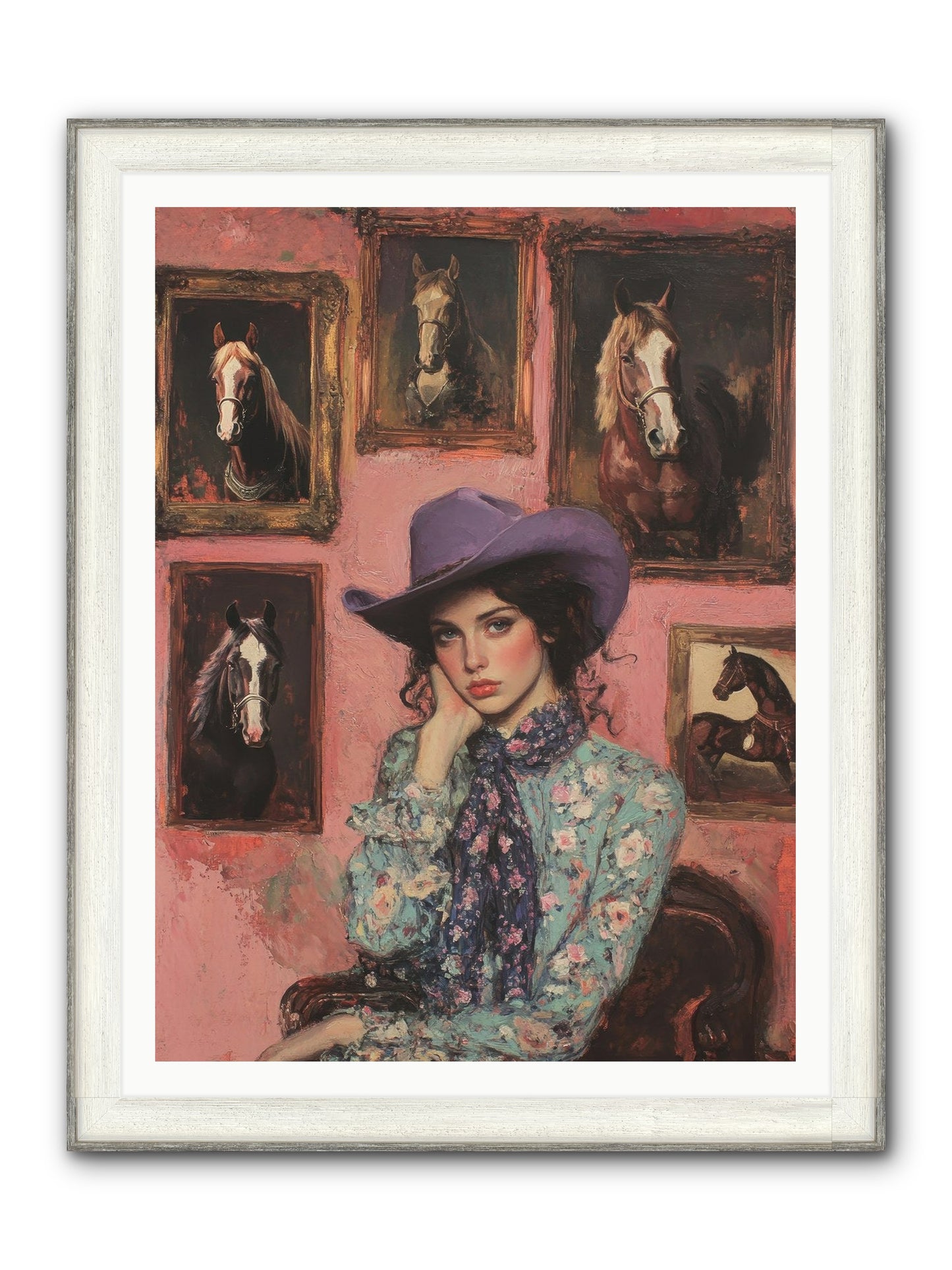 Trail Boss Tess Framed Print - Driftwood White 36x48