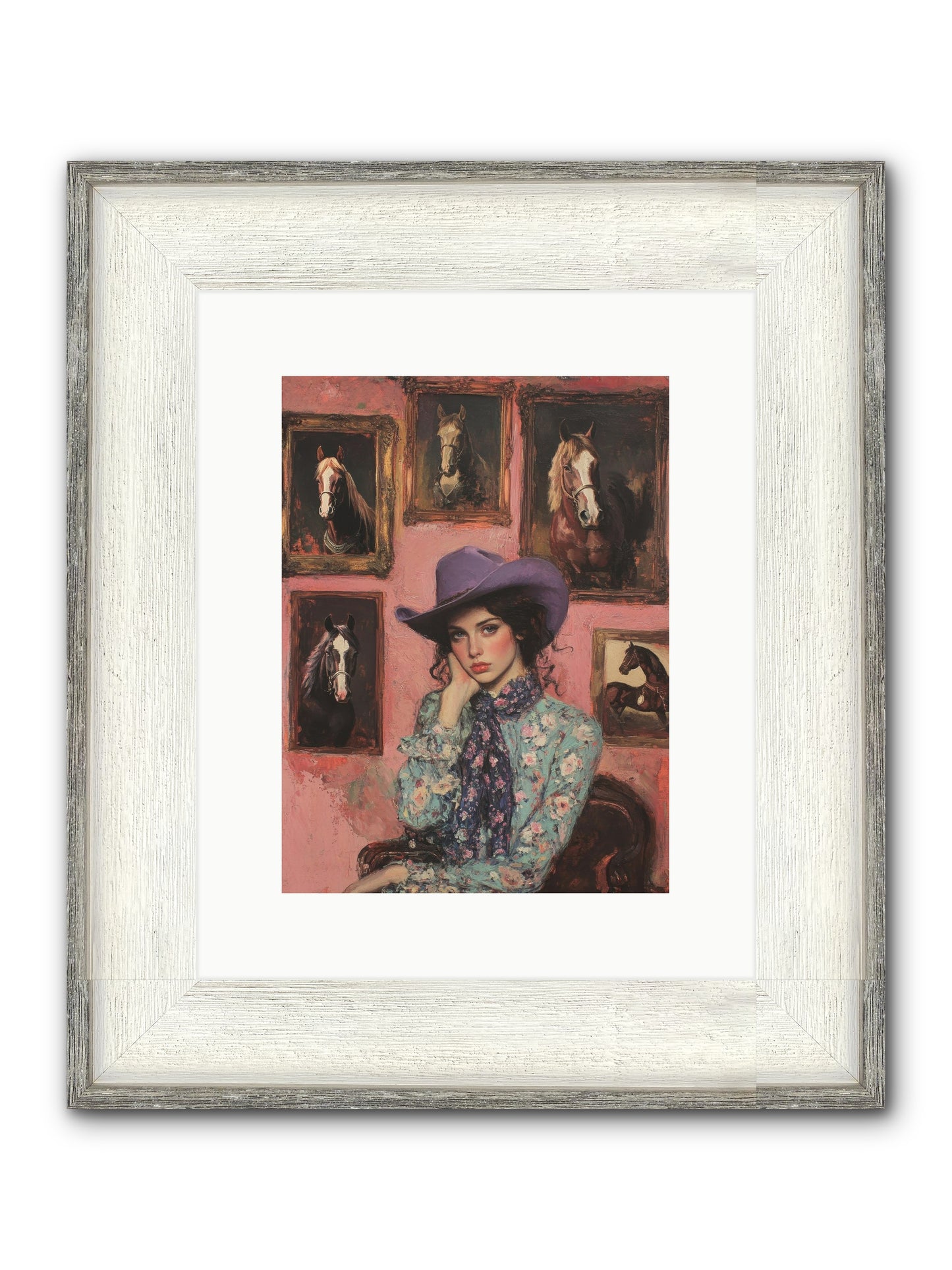 Trail Boss Tess Framed Print - Driftwood White 9x12