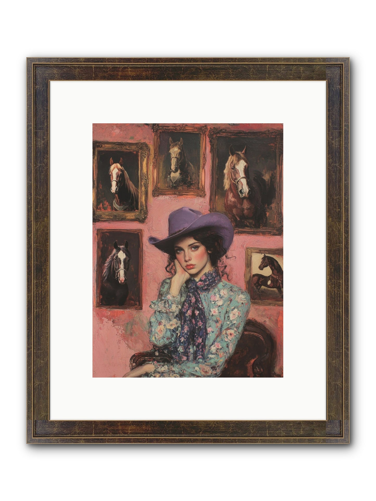 Trail Boss Tess Framed Print - Slimwoods Black/Gold 9x12