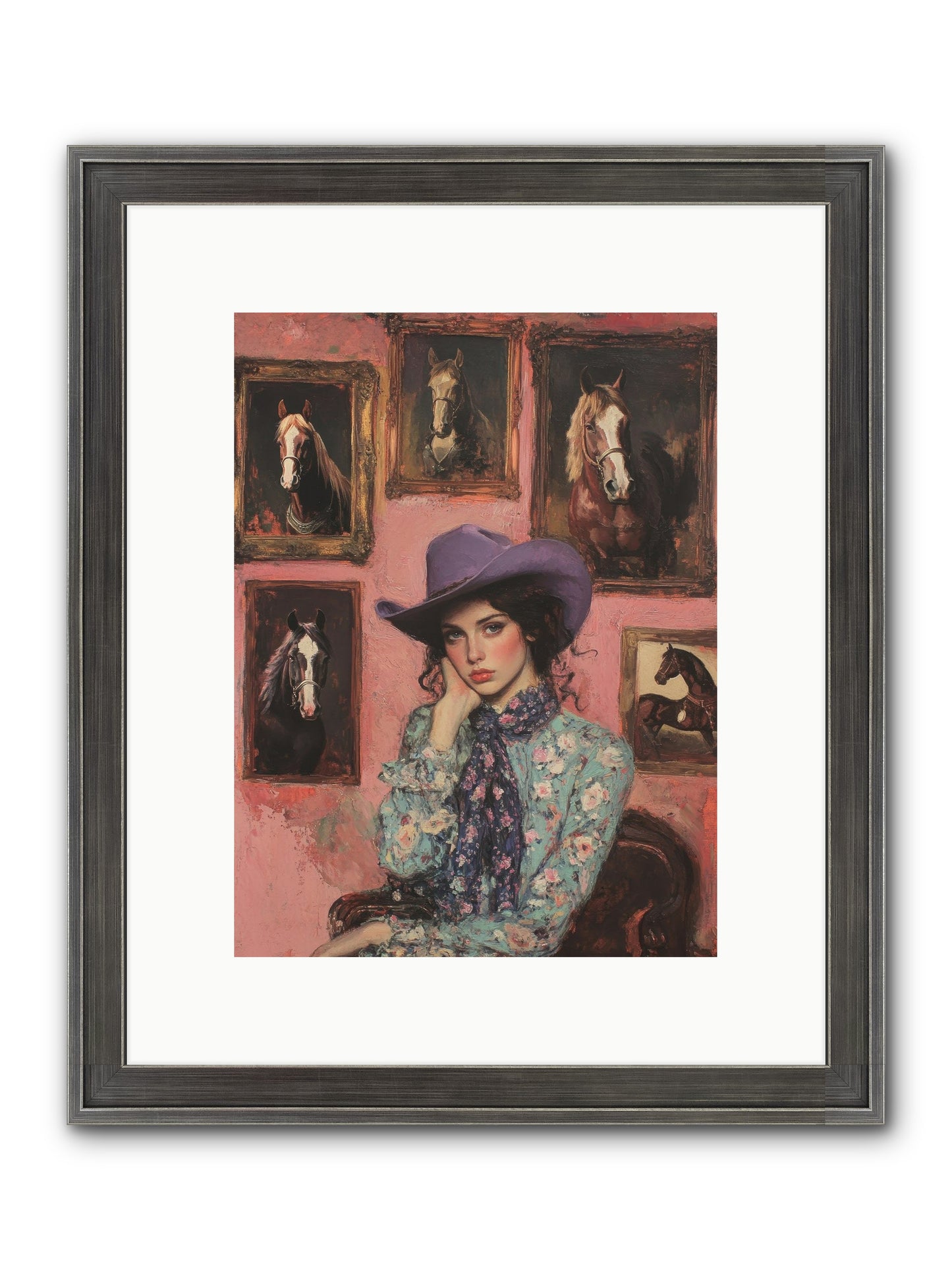 Trail Boss Tess Framed Print - Slimwoods Black/Silver 9x12