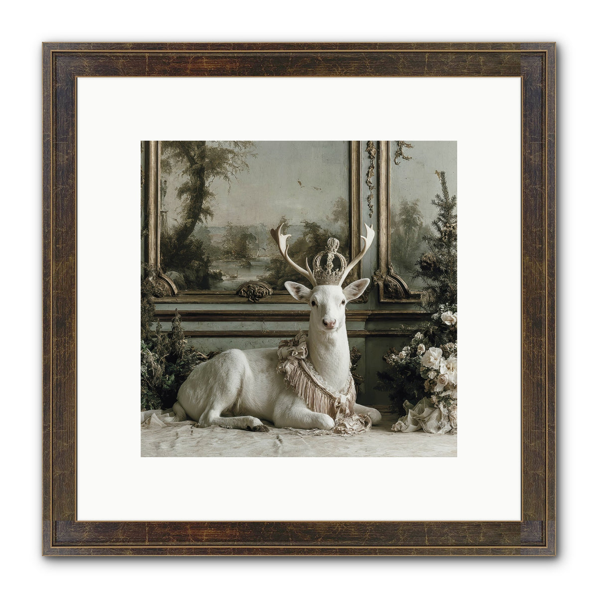 Tranquil In Tinsel & Frost Framed Print - Slimwoods Black/Gold 10x10