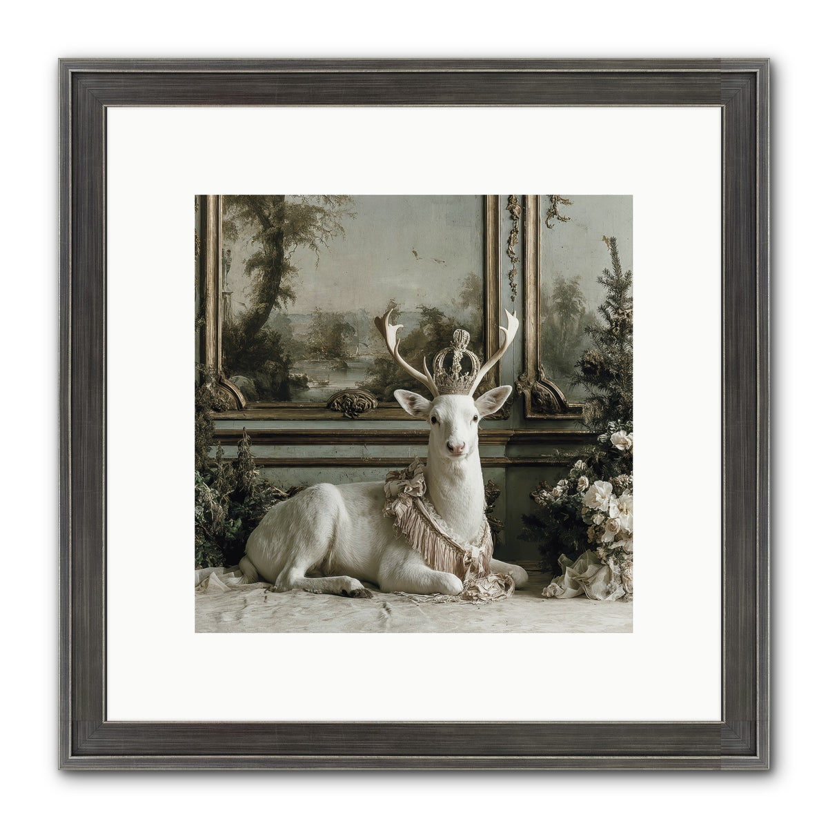 Tranquil In Tinsel & Frost Framed Print - Slimwoods Black/Silver 10x10