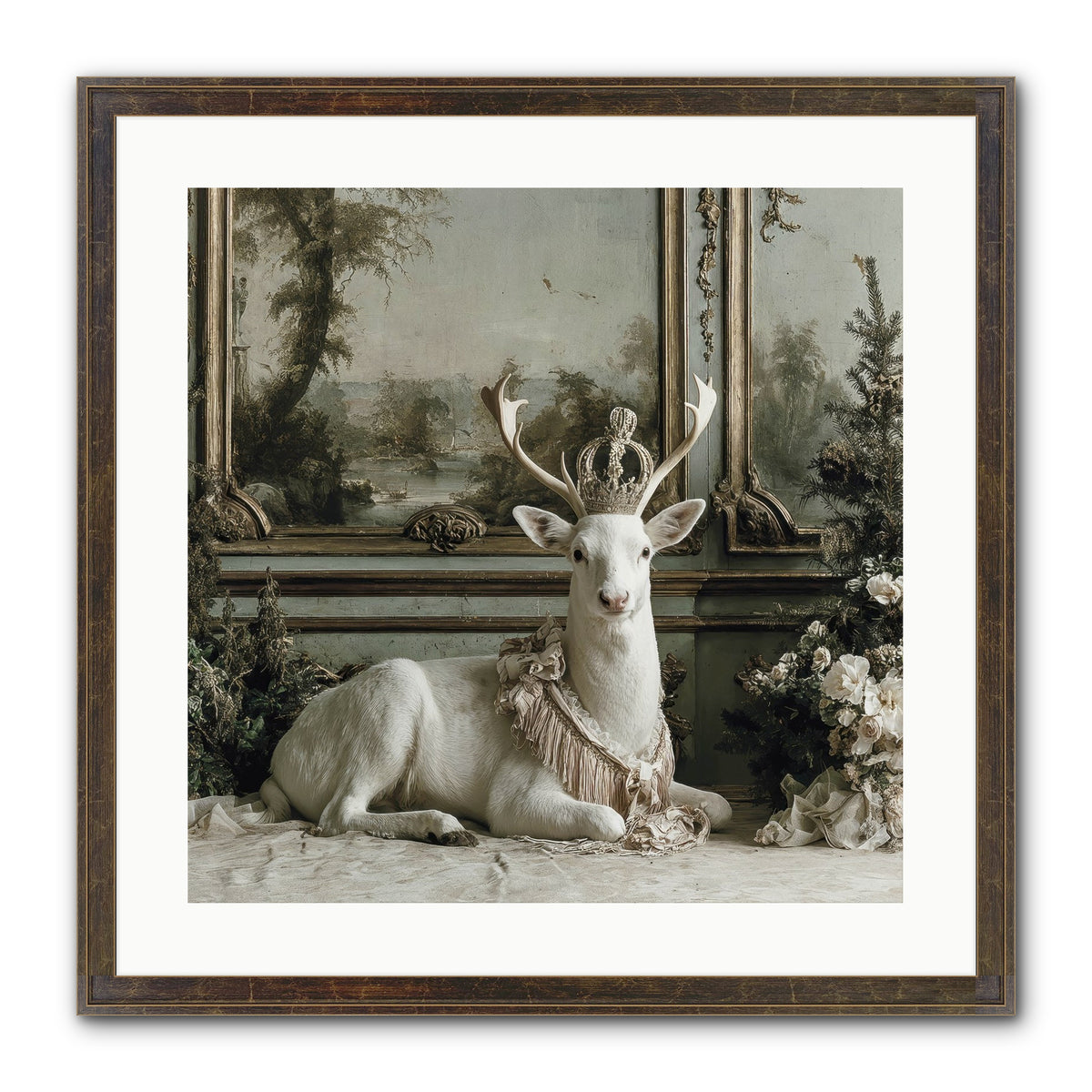 Tranquil In Tinsel & Frost Framed Print - Slimwoods Black/Gold 20x20