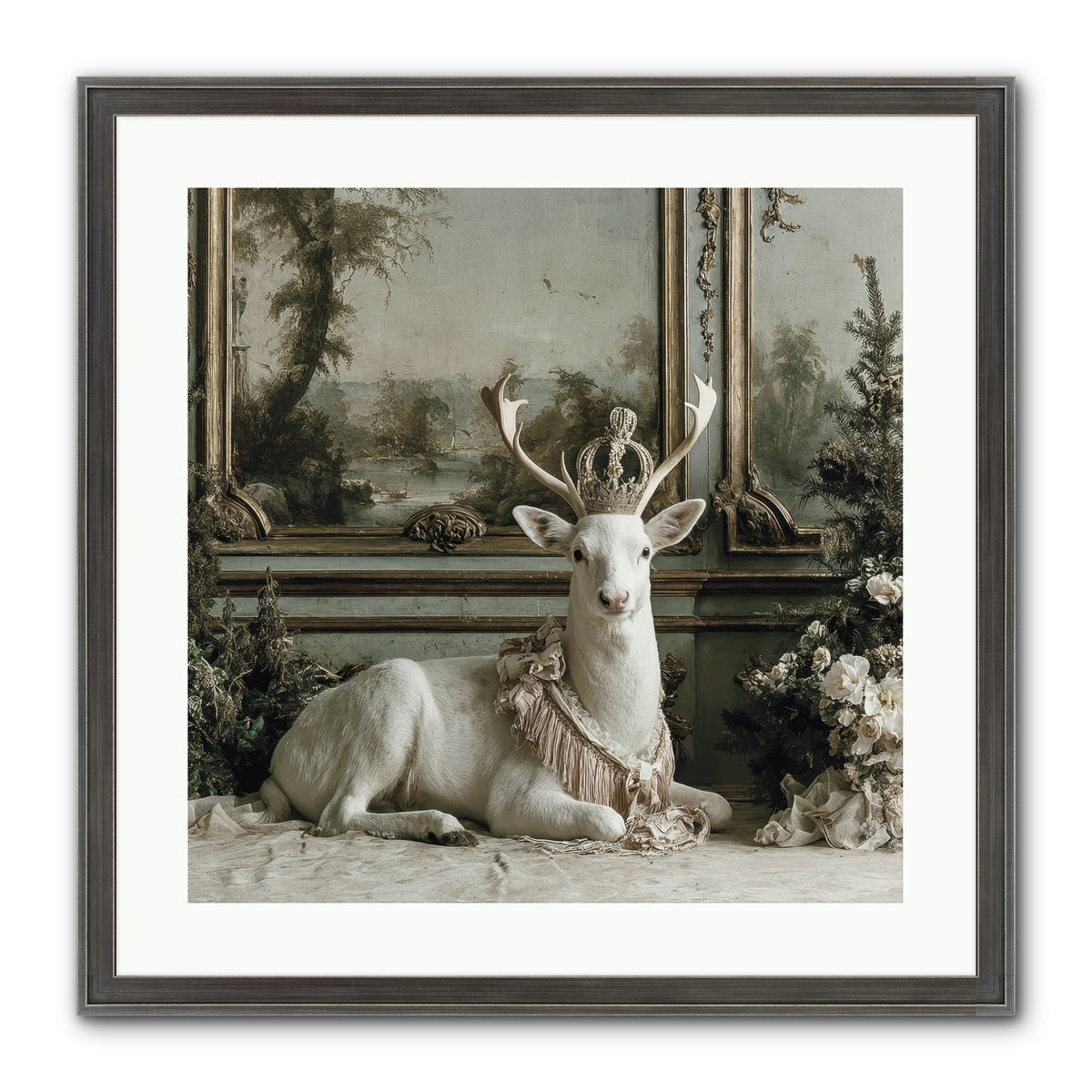 Tranquil In Tinsel & Frost Framed Print - Slimwoods Black/Silver 20x20