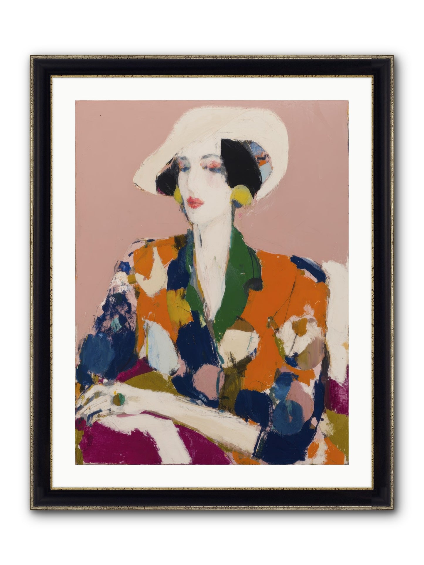 Traveler Between Seasons Framed Print - Black & Gold 24x32