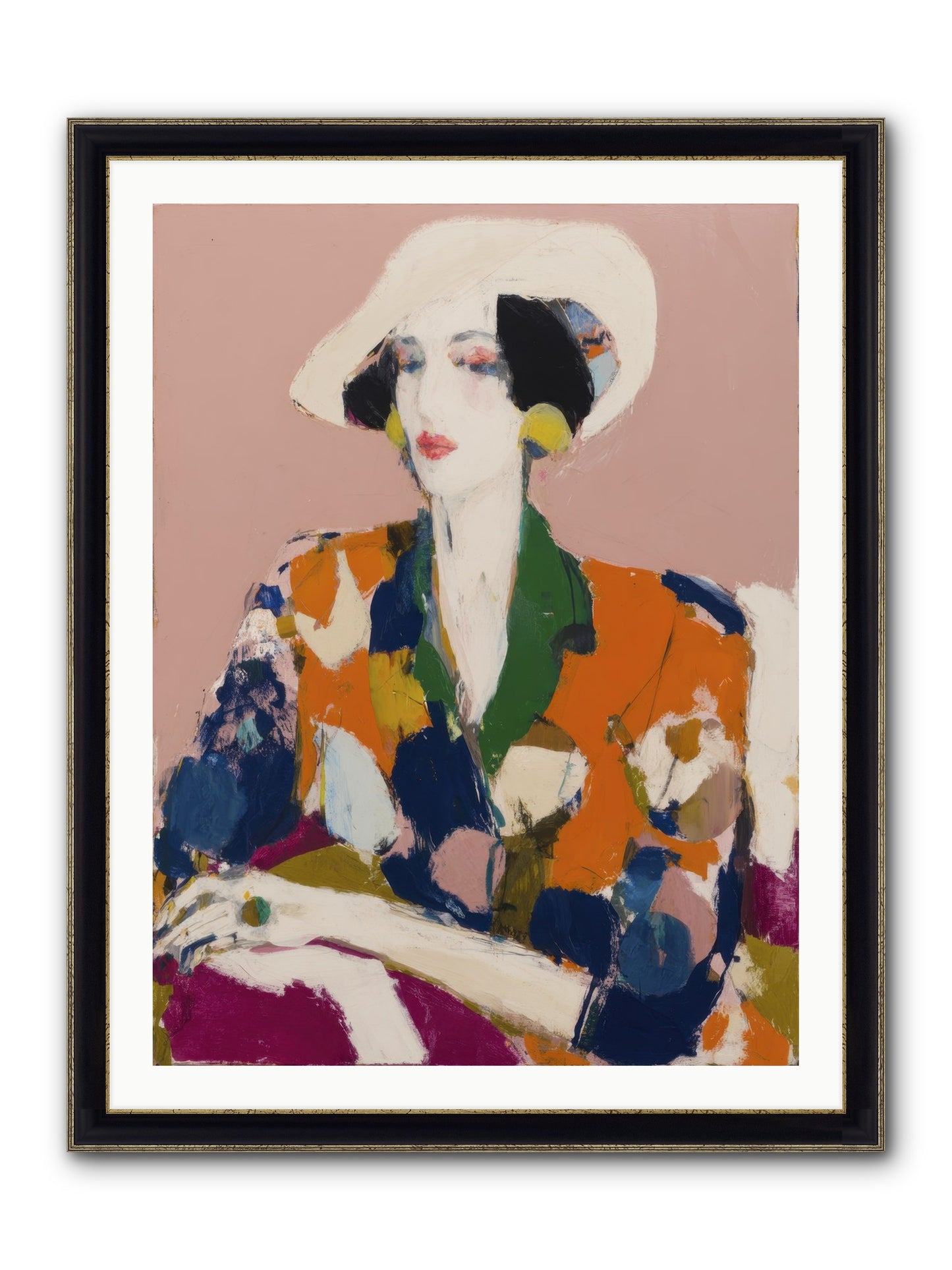 Traveler Between Seasons Framed Print - Black & Gold 30x40