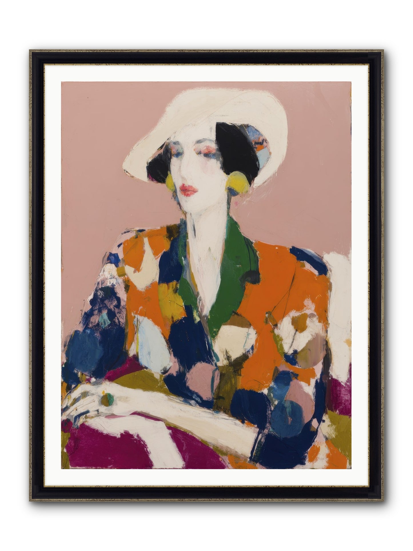 Traveler Between Seasons Framed Print - Black & Gold 36x48