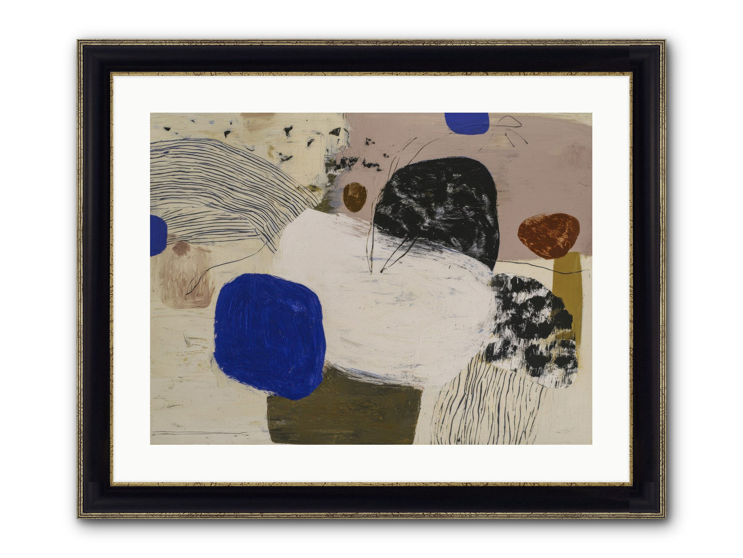 Traveling Framed Print - Black & Gold 24x18