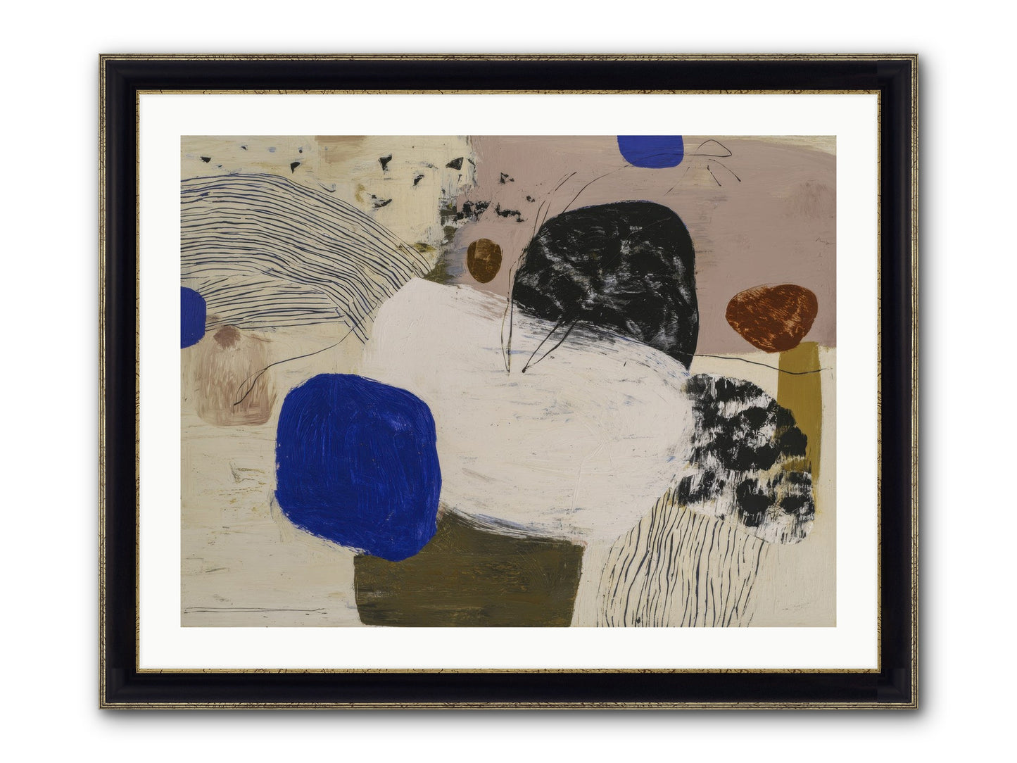 Traveling Framed Print - Black & Gold 32x24