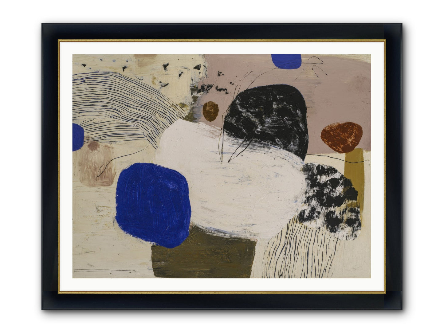 Traveling Framed Print - Wide Black w/Gold 48x36