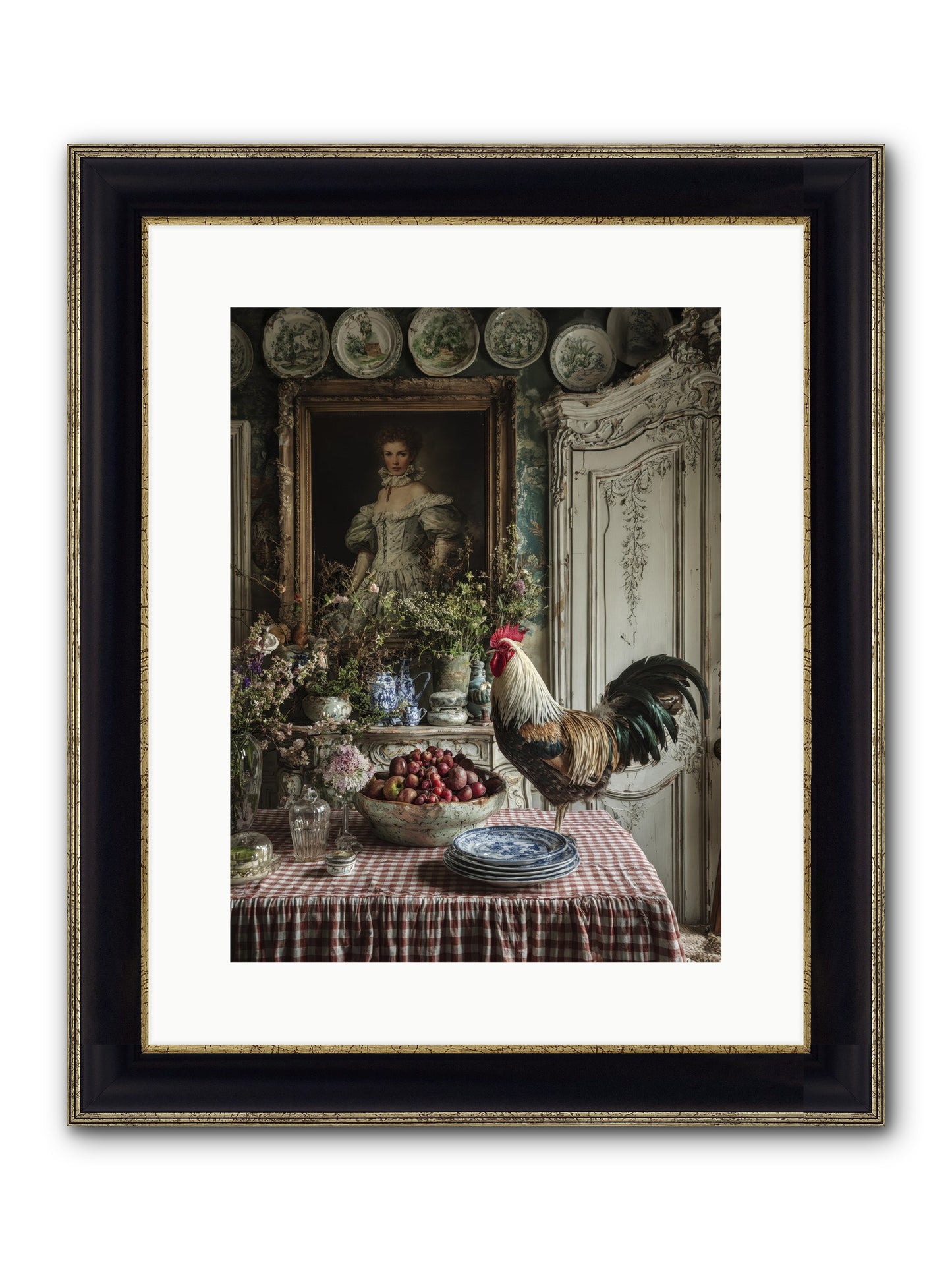 Trillium Framed Print - Black & Gold 12x16
